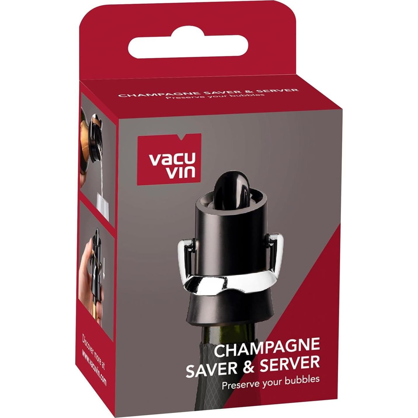 Tapon y Servidor de Champán Vacu Vin - Sello Hermético, Sin Goteo
