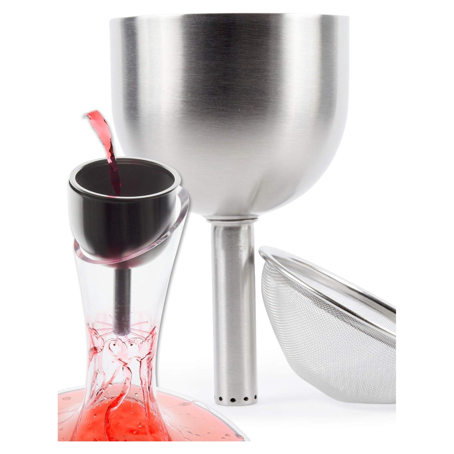 Embudo de Vino Plaisir de la Cave 3 en 1 con Filtro y Aerador