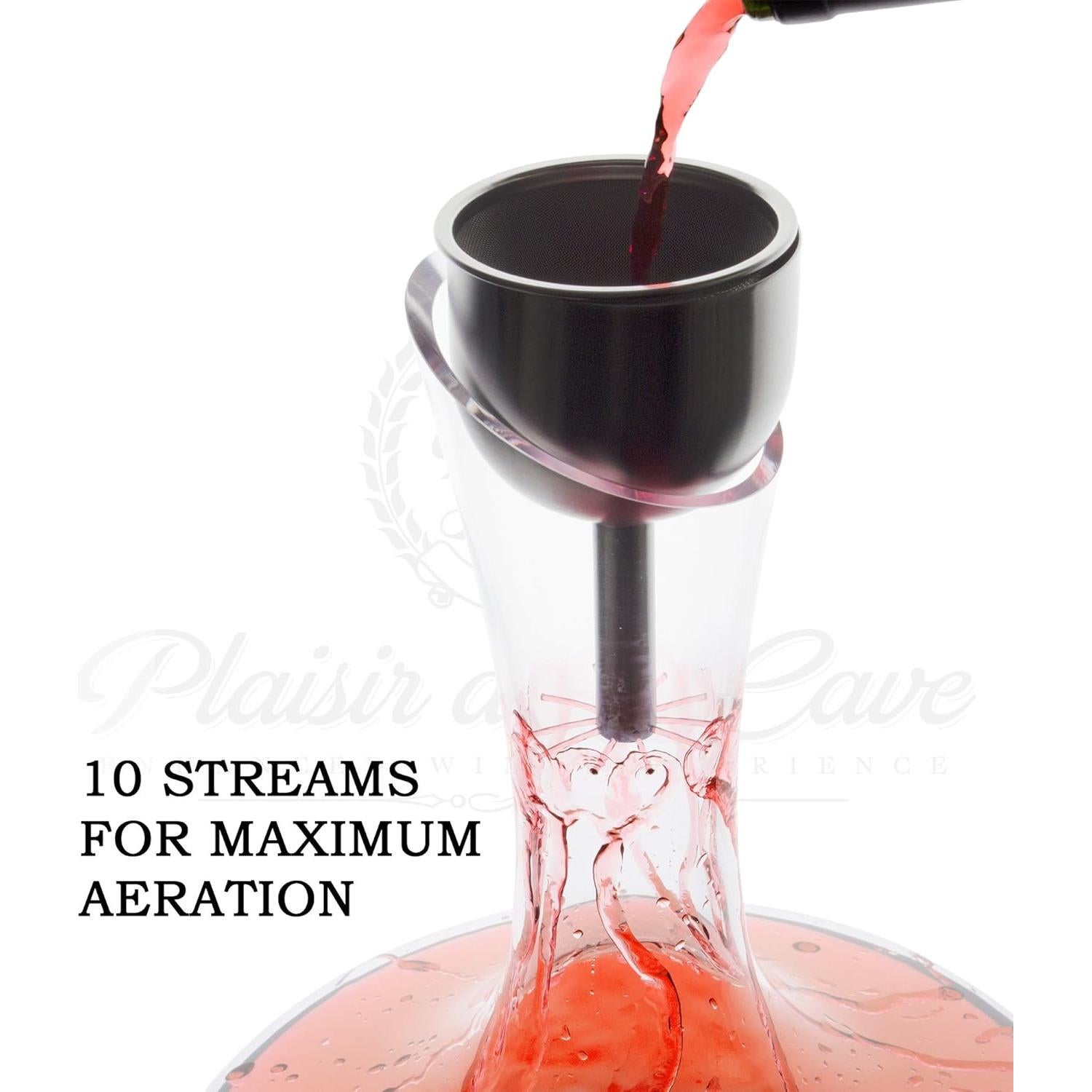 Embudo de Vino Plaisir de la Cave 3 en 1 con Filtro y Aerador