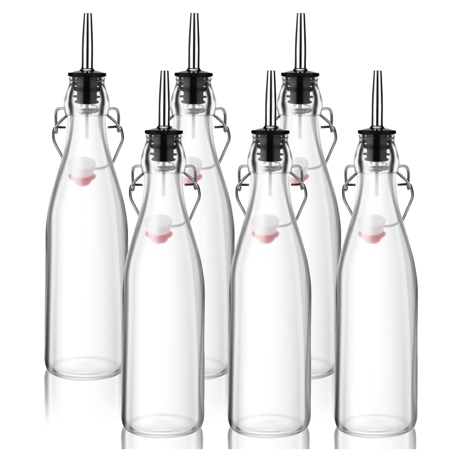 Juego de 6 Botellas de Vidrio Baderke 500ml con Tapa Abatible