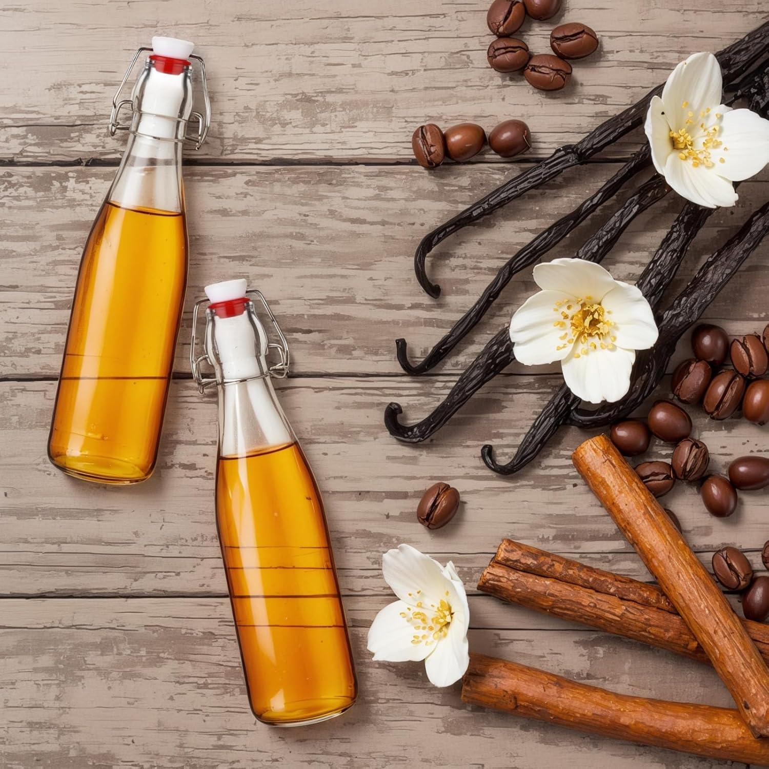 Juego de 6 Botellas de Vidrio Baderke 500ml con Tapa Abatible