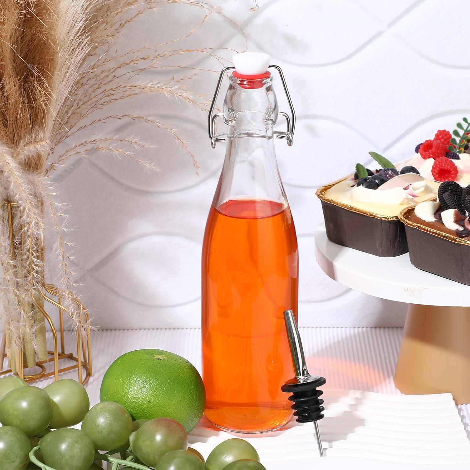 Juego de 6 Botellas de Vidrio Baderke 500ml con Tapa Abatible