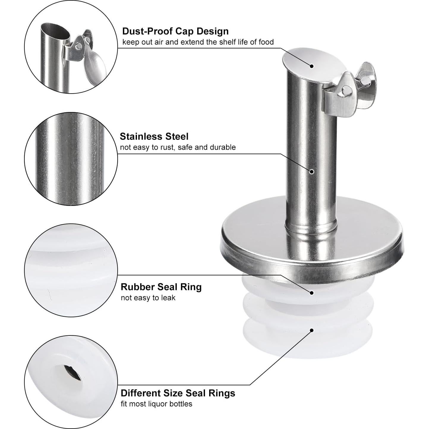 Vertedores de Botellas de Acero Inoxidable uxcell - 6 Piezas