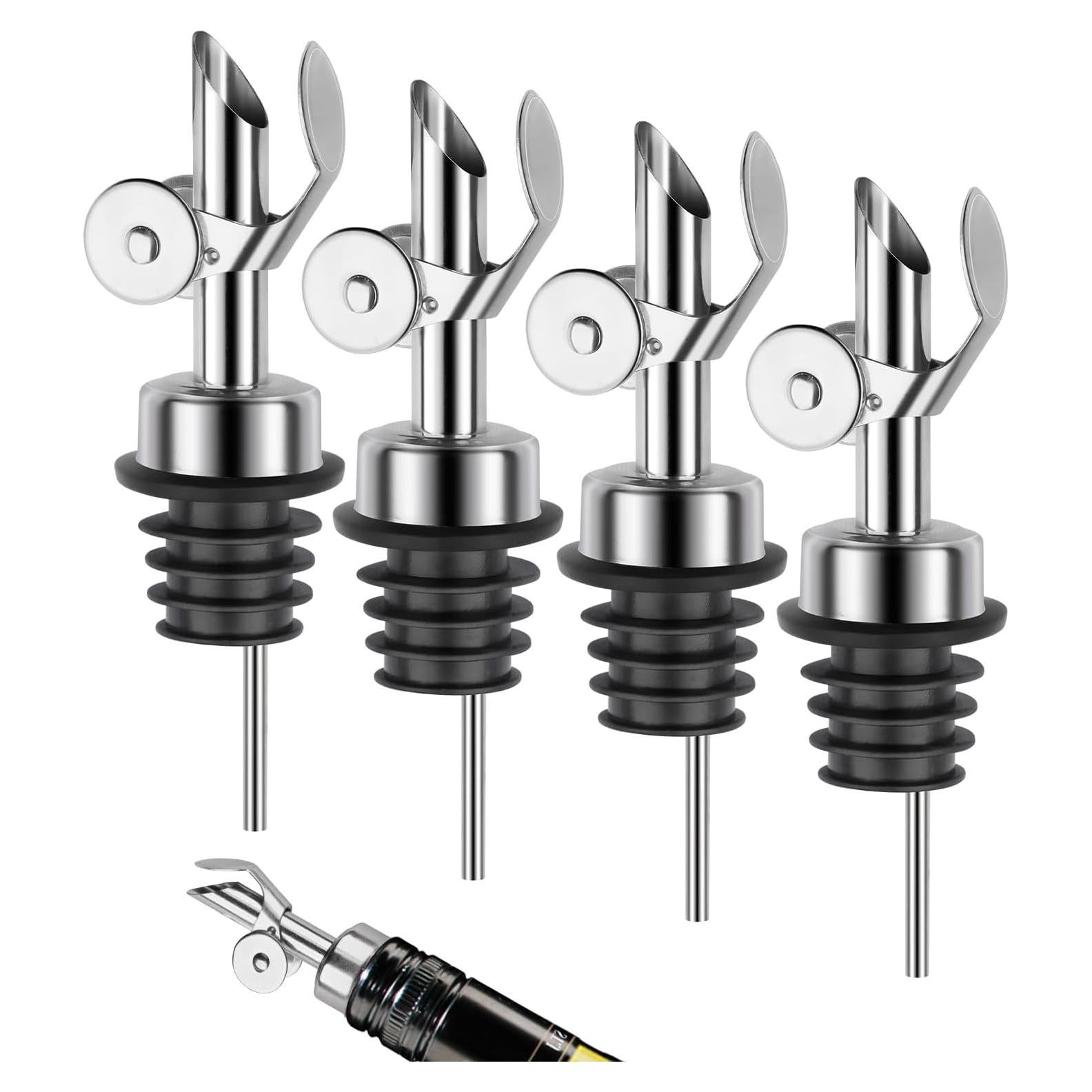 Vertedores de Botellas de Licor QPIX DIGITAL Acero Inoxidable 4 Pcs