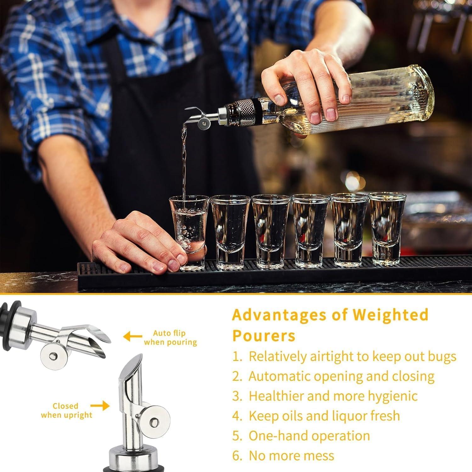 Vertedores de Botellas de Licor QPIX DIGITAL Acero Inoxidable 4 Pcs