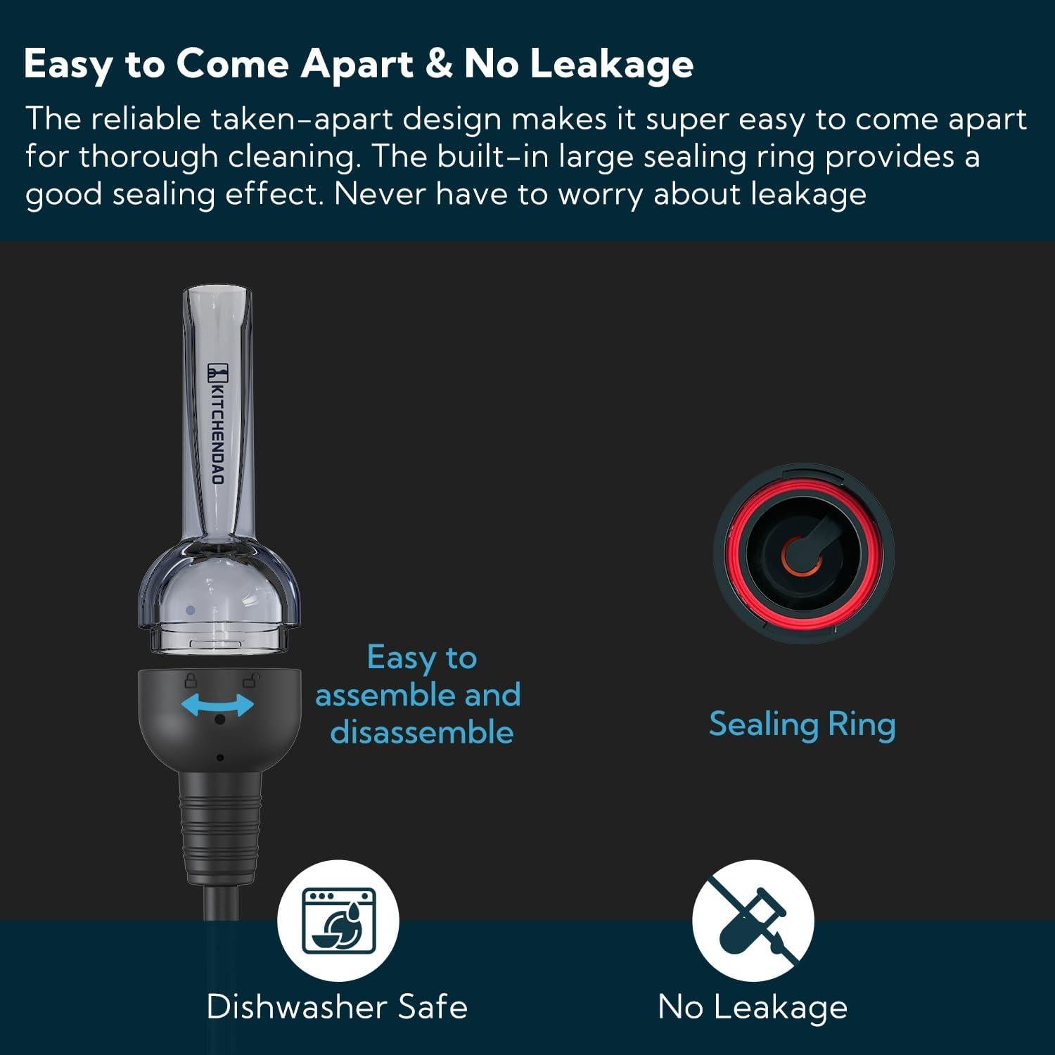 Aerador de Vino Desmontable KITCHENDAO - Tritan Sin BPA