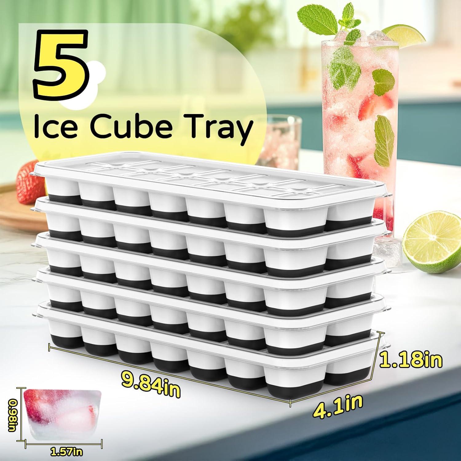 Bandeja de Hielo Tohsssik 5 Piezas Silicona Negra Reutilizable