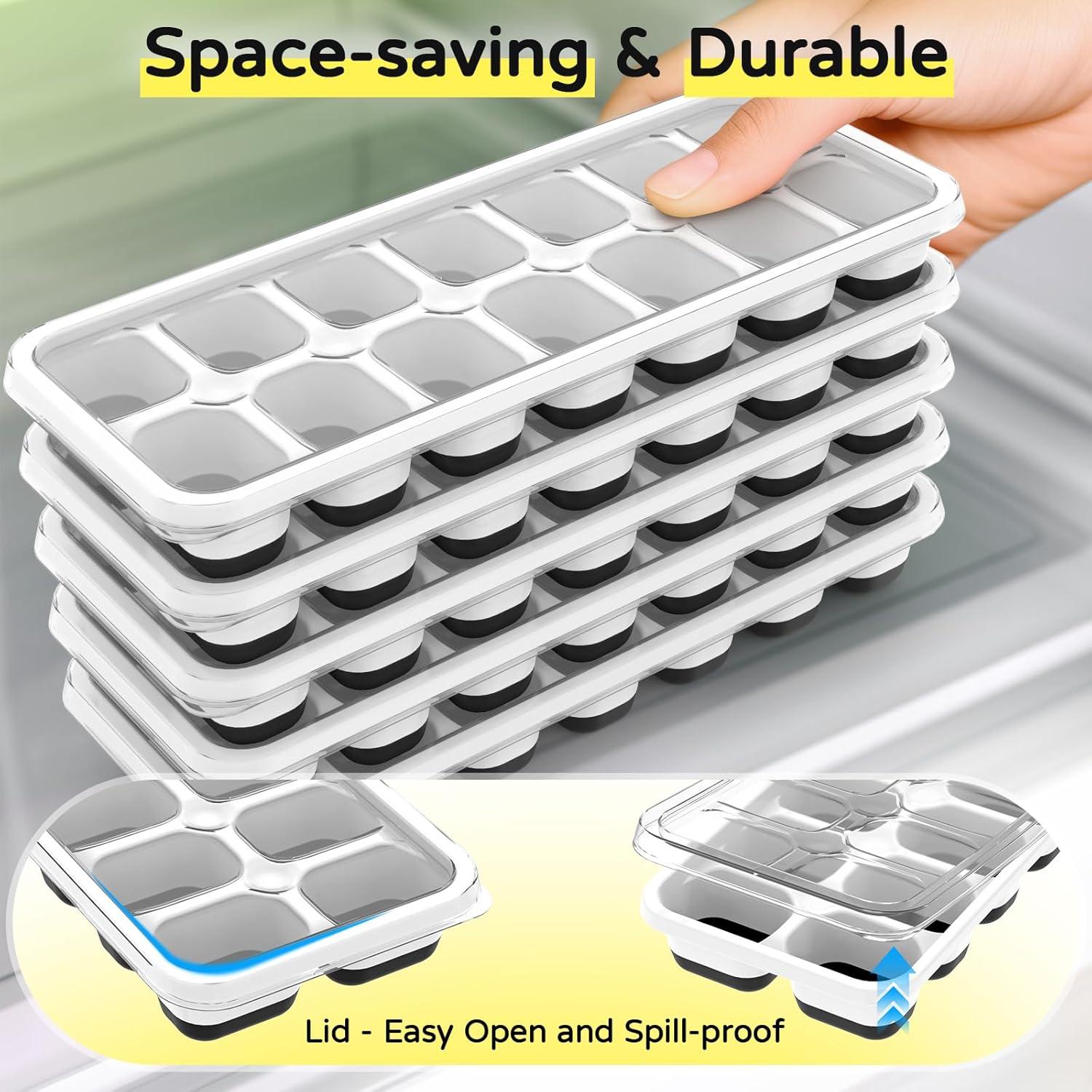 Bandeja de Hielo Tohsssik 5 Piezas Silicona Negra Reutilizable