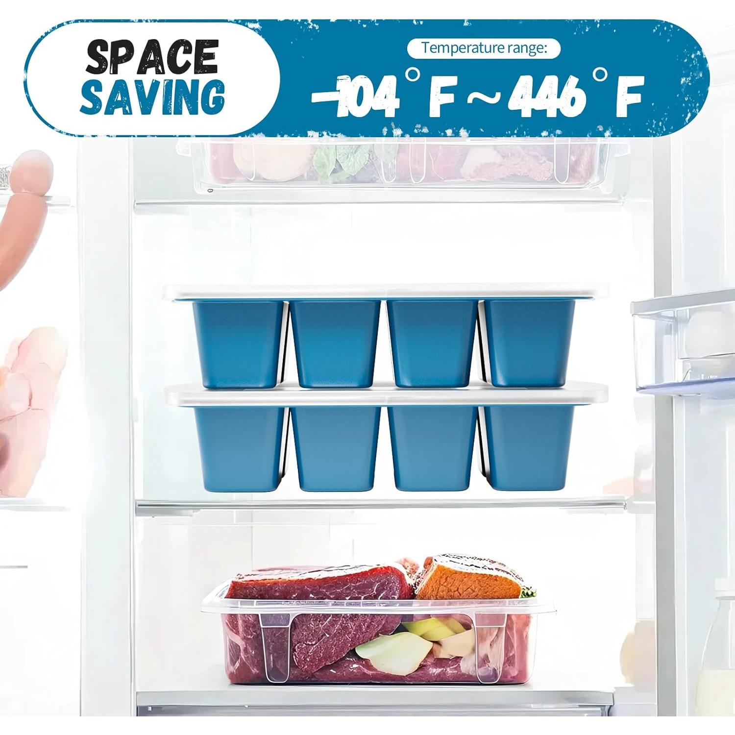 Bandeja de Hielo GORCI 2-Pack Silicona 16 Cubos 1.27 cm