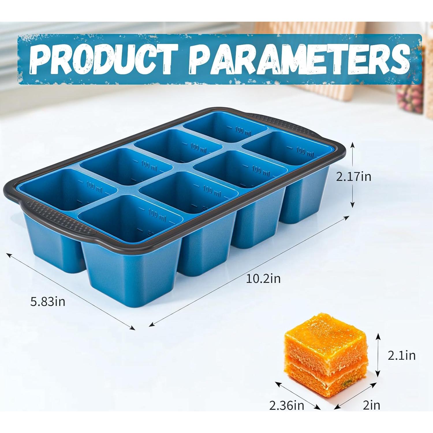 Bandeja de Hielo GORCI 2-Pack Silicona 16 Cubos 1.27 cm