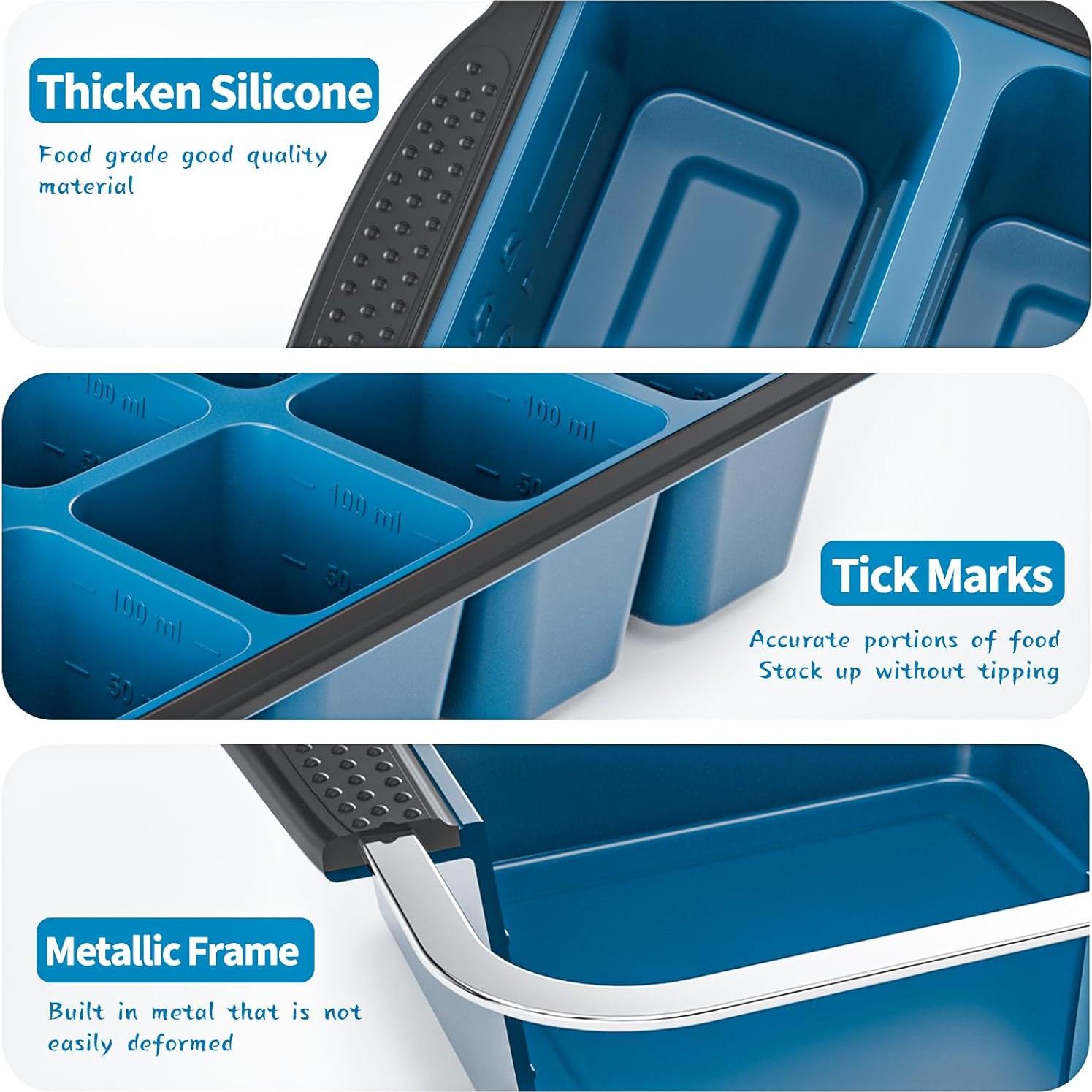 Bandeja de Hielo GORCI 2-Pack Silicona 16 Cubos 1.27 cm