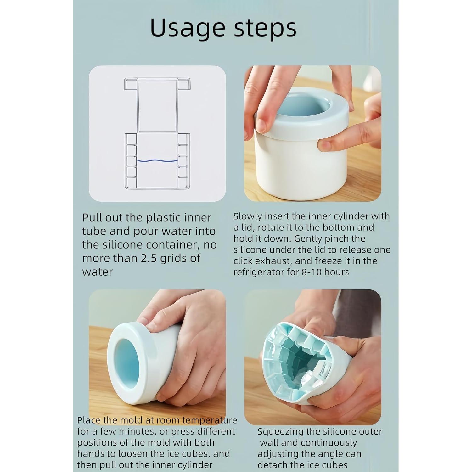 Bandeja de Hielo Silicona Chinshwehaw 30 Cubos Liberación Rápida