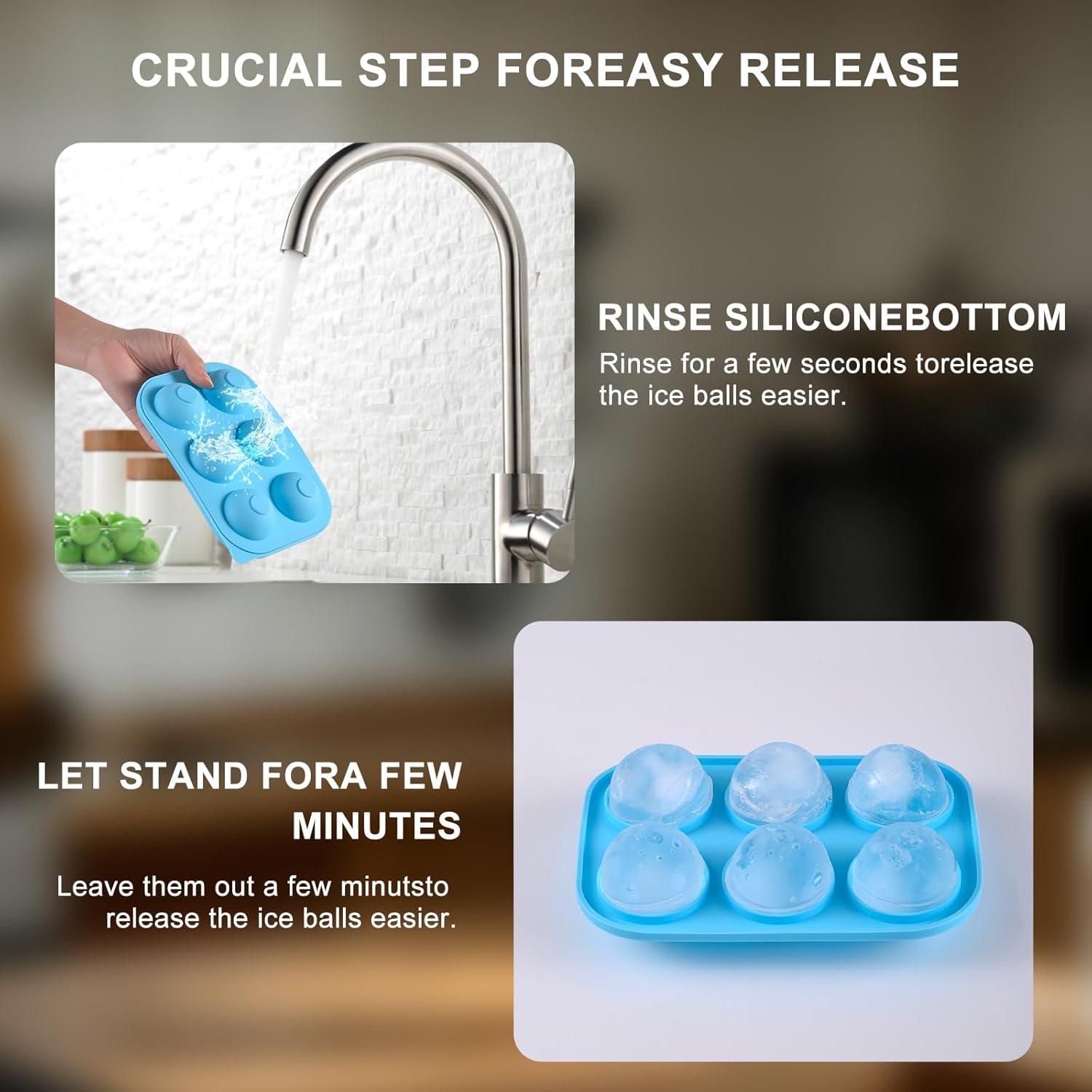 Bandeja de Hielo Redonda 6 Cavidades FunSiltasy - Silicona Azul