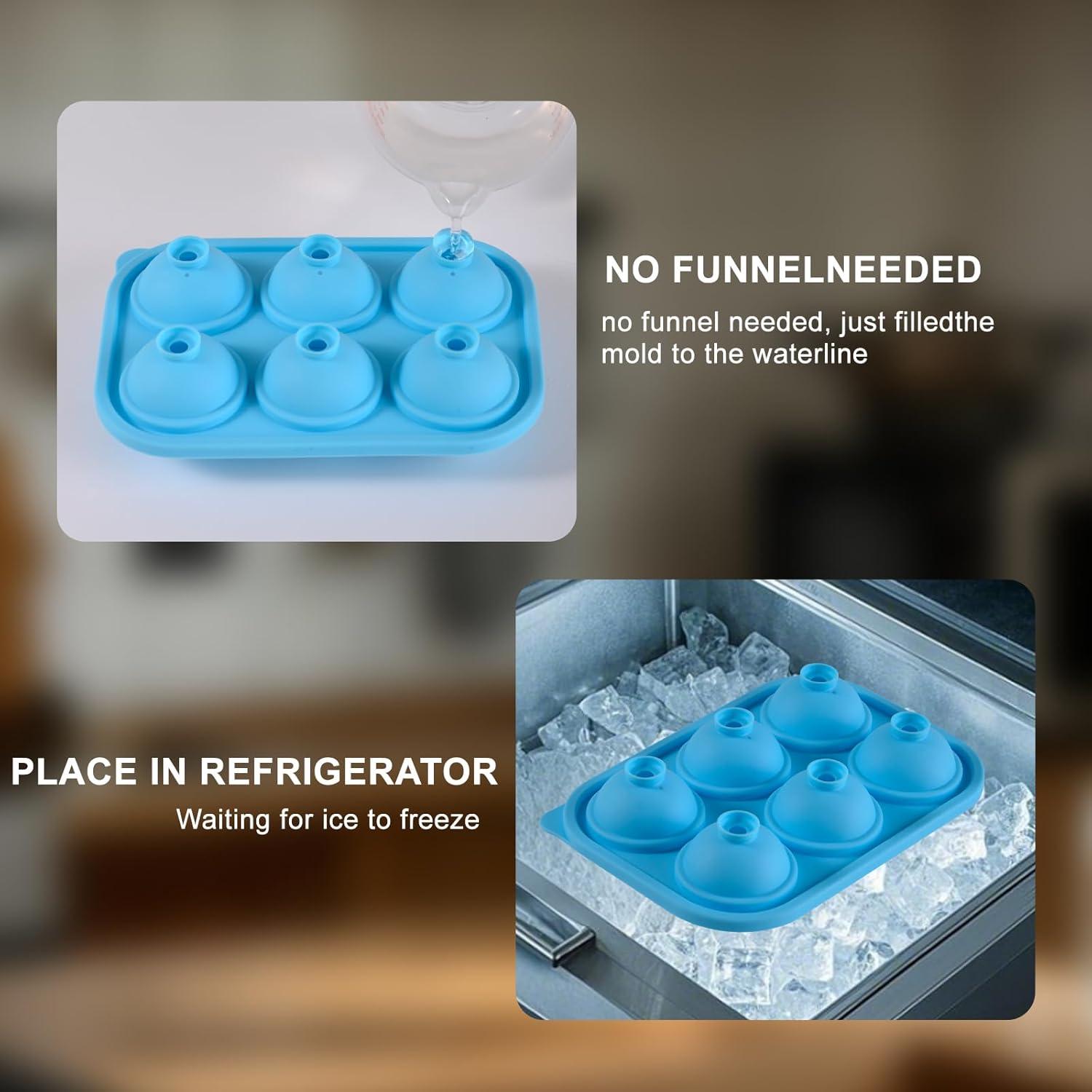 Bandeja de Hielo Redonda 6 Cavidades FunSiltasy - Silicona Azul