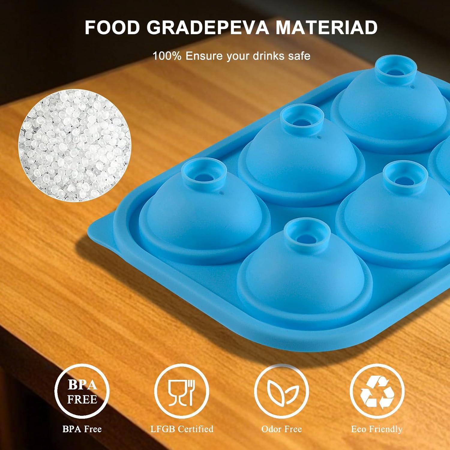 Bandeja de Hielo Redonda 6 Cavidades FunSiltasy - Silicona Azul