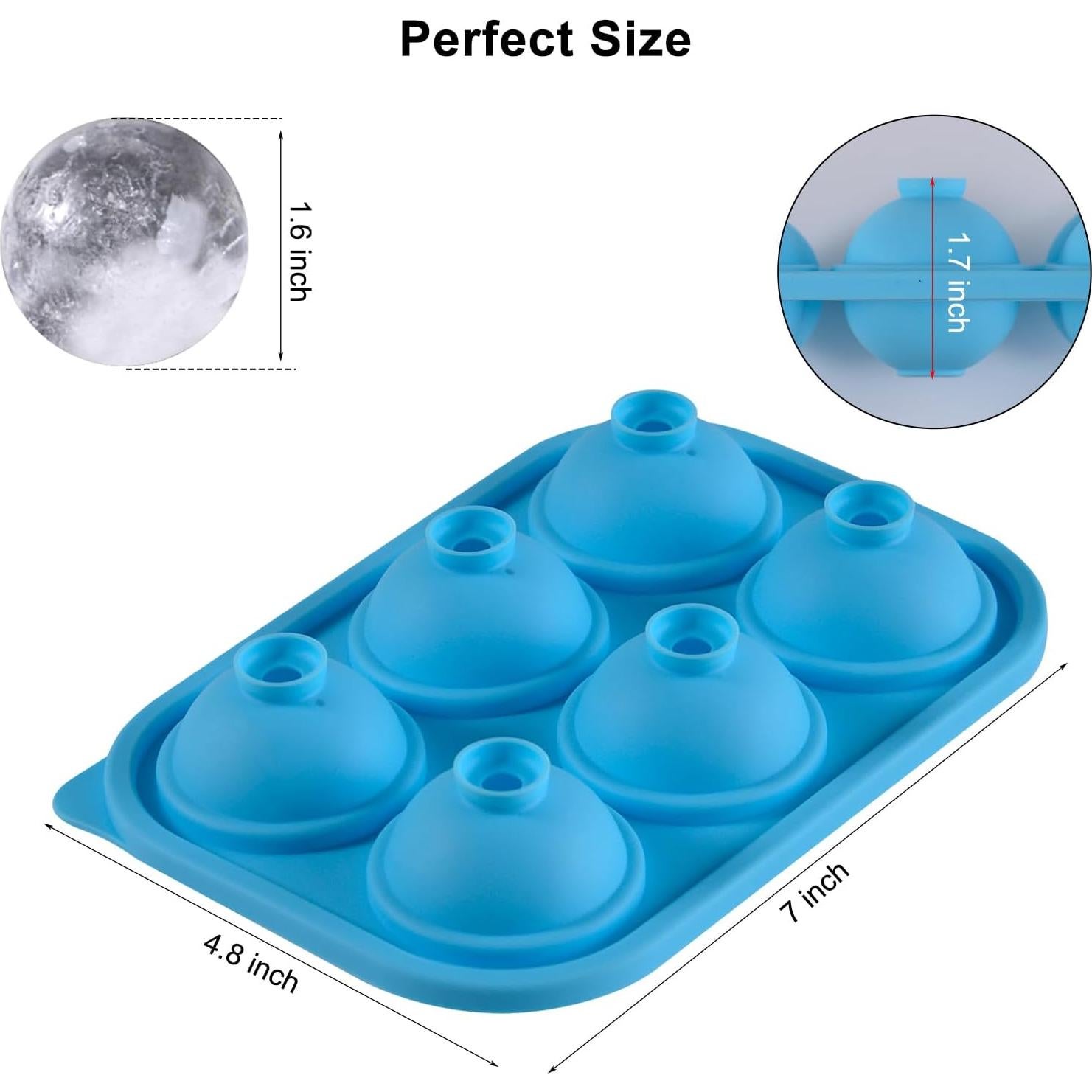 Bandeja de Hielo Redonda 6 Cavidades FunSiltasy - Silicona Azul