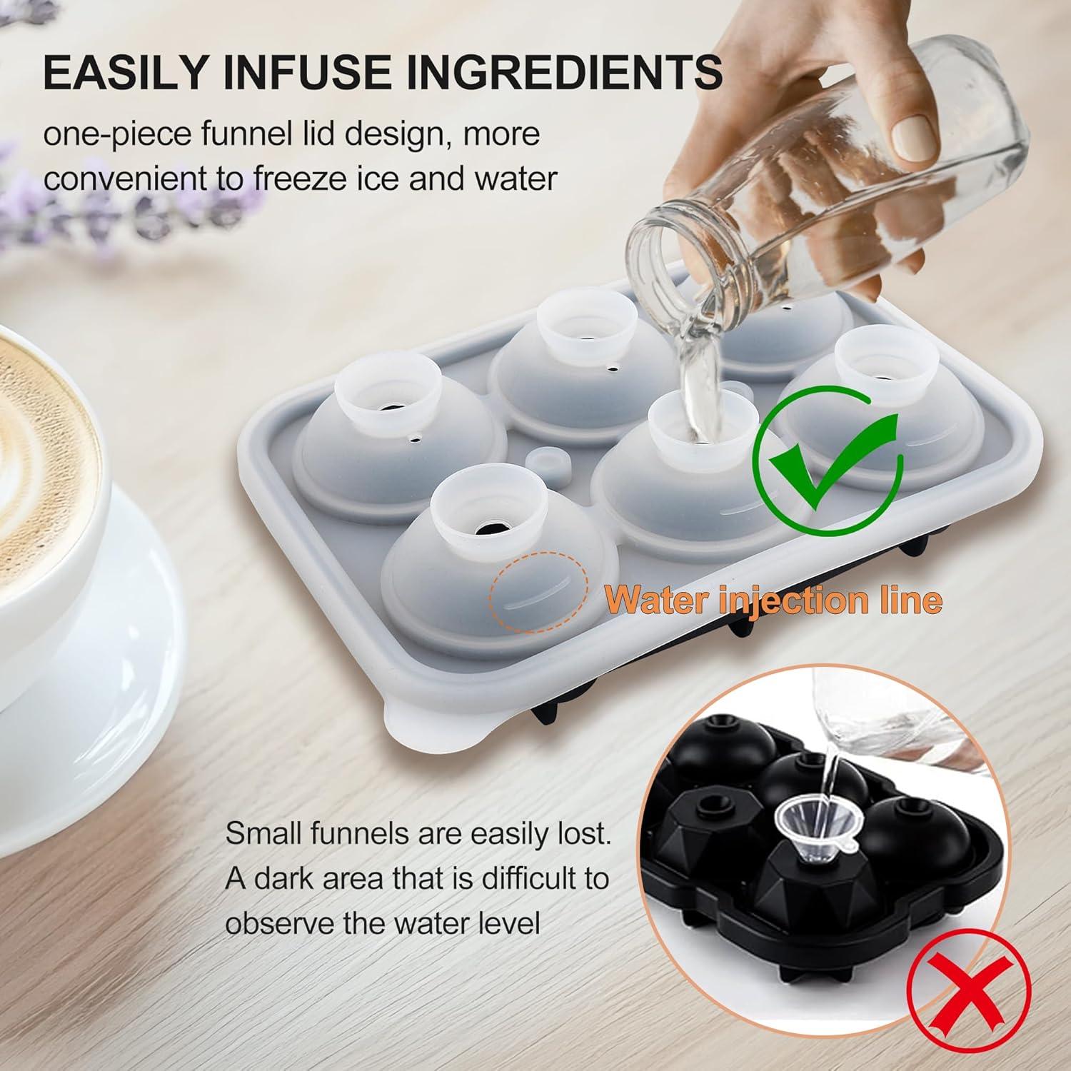 Bandeja de Hielo de Silicona Enachron Rosa 6 Moldes 42mm