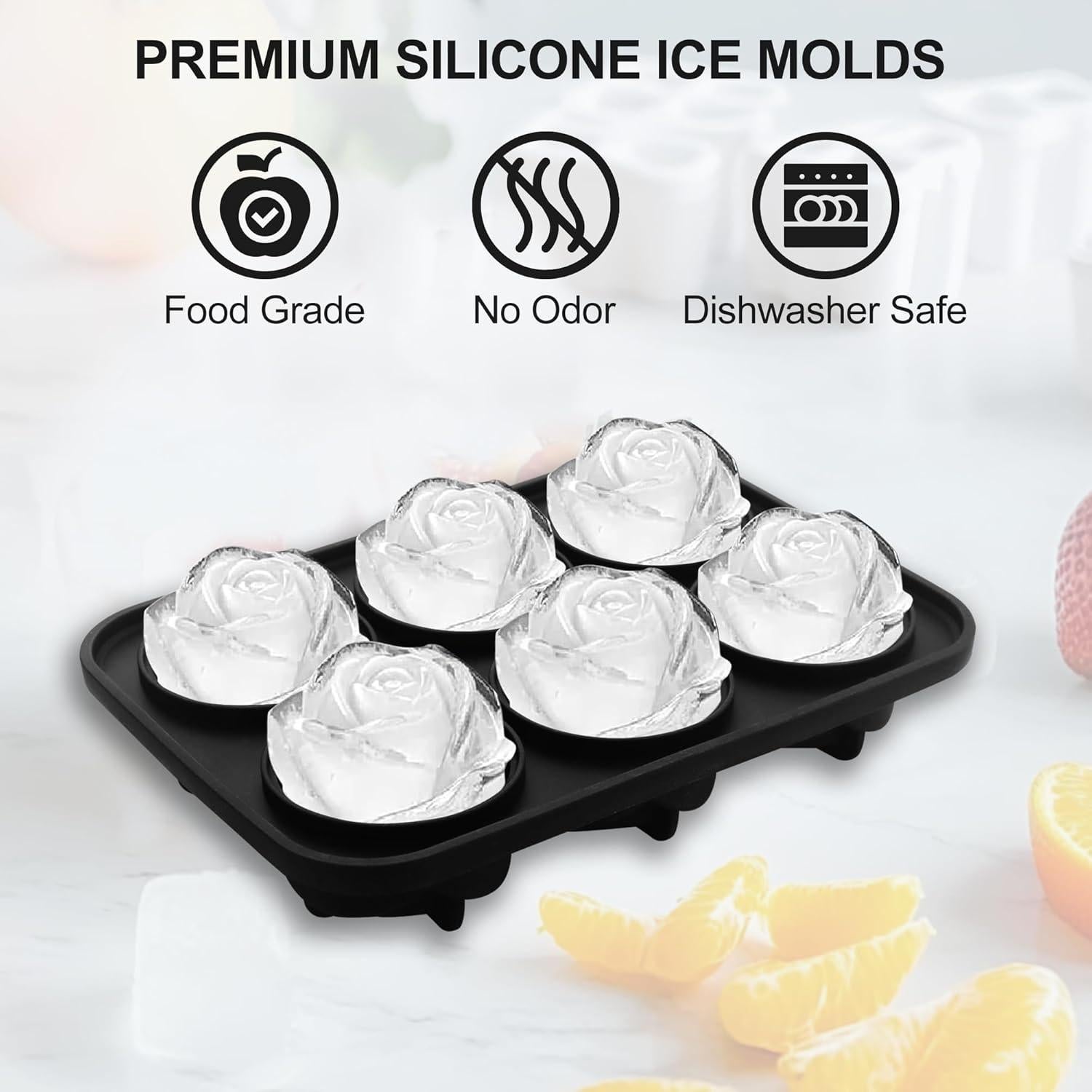 Bandeja de Hielo de Silicona Enachron Rosa 6 Moldes 42mm