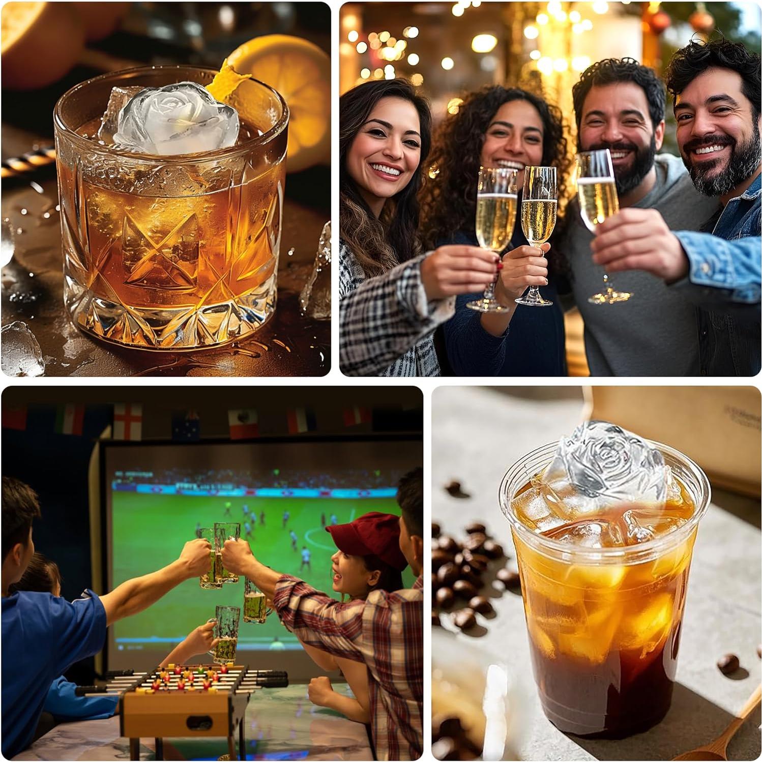 Bandeja de Hielo de Silicona Enachron Rosa 6 Moldes 42mm