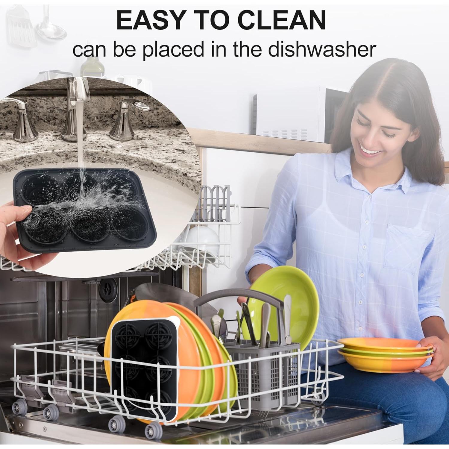 Bandeja de Hielo de Silicona Enachron Rosa 6 Moldes 42mm