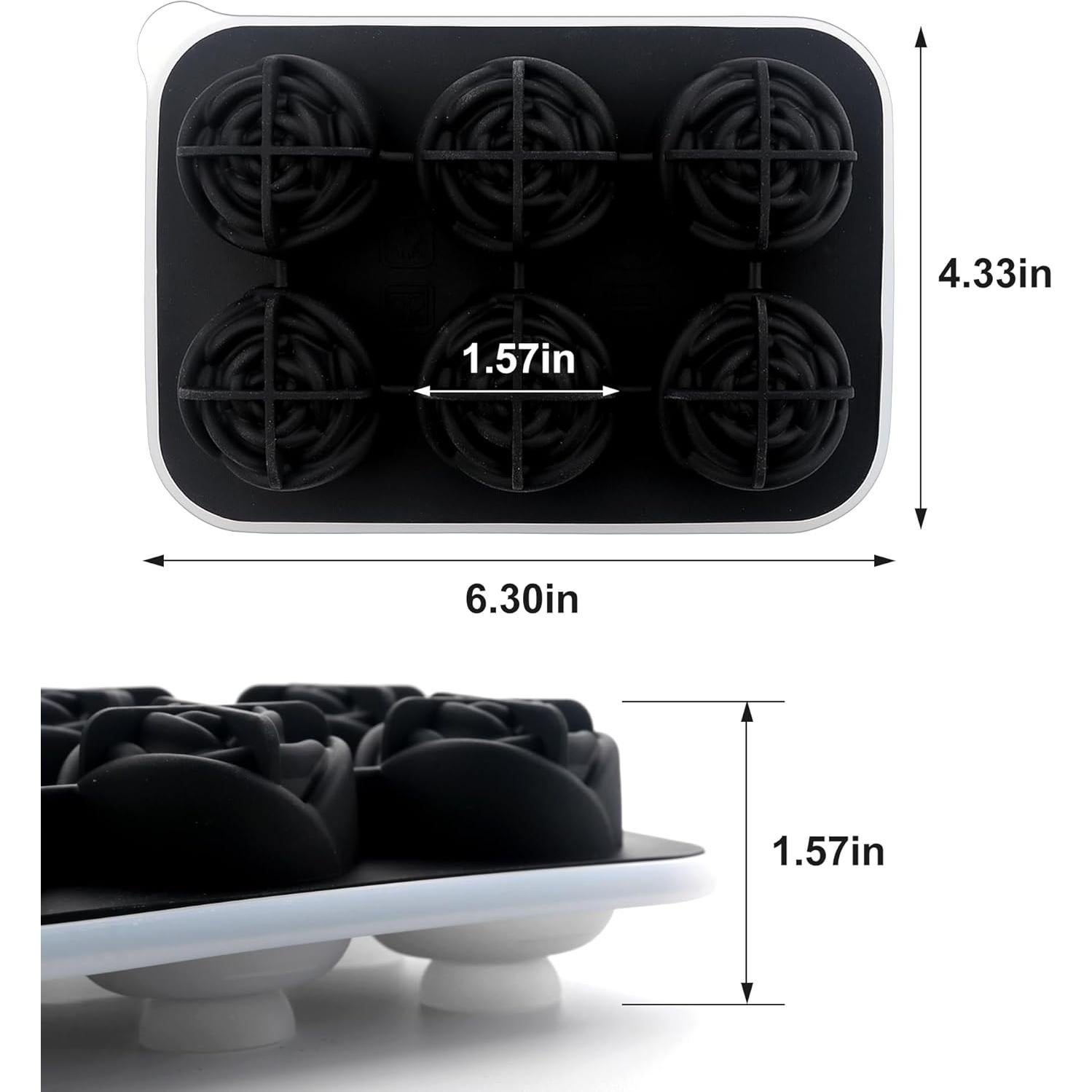 Bandeja de Hielo de Silicona Enachron Rosa 6 Moldes 42mm