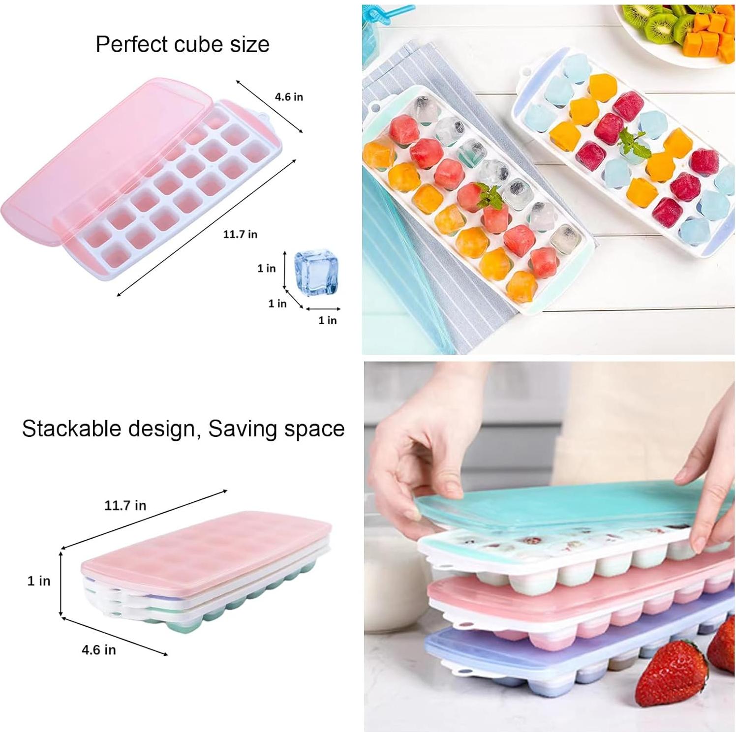 Bandeja de Hielo de Silicona Fuukou - 3 Piezas, 63 Cubos