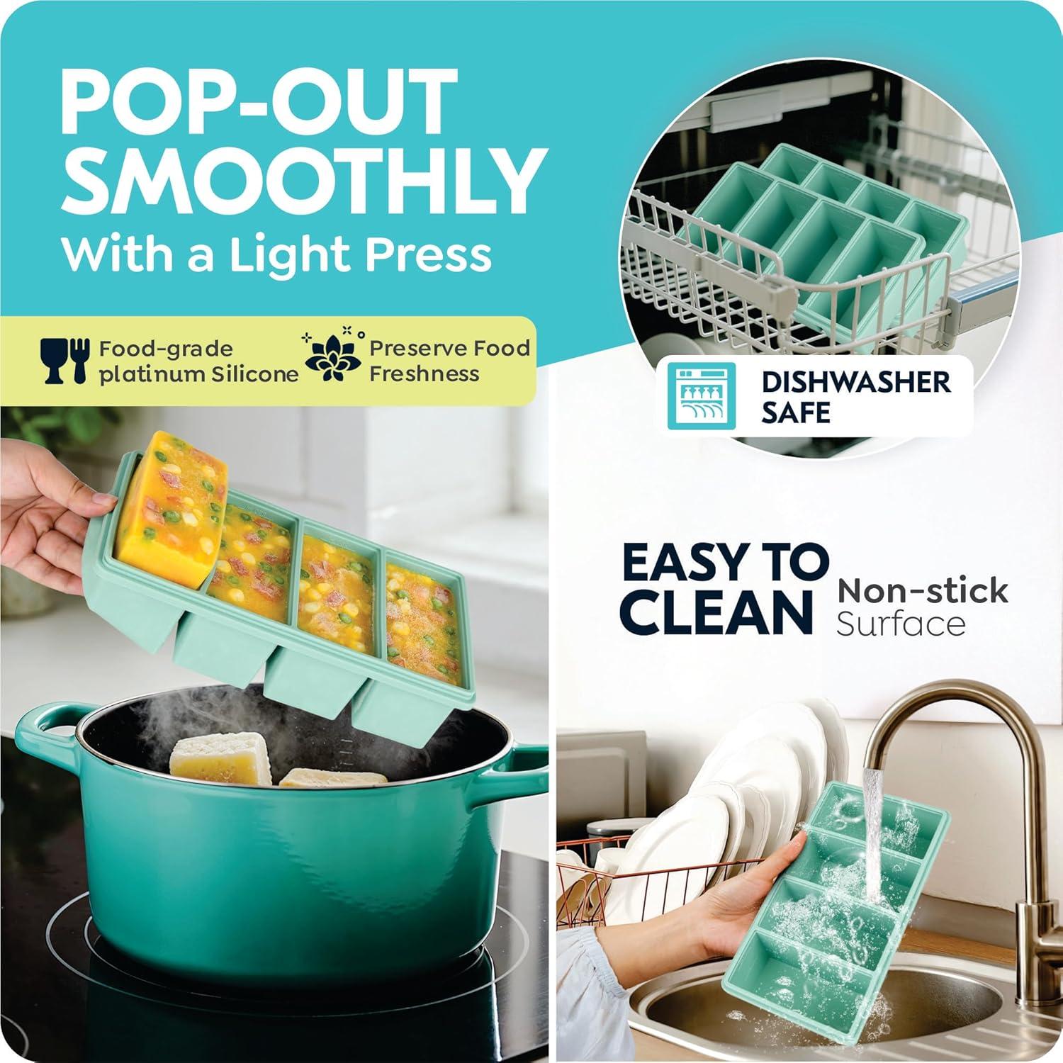 Bandejas de Silicona para Congelador CyhHave 2 Piezas 250ml