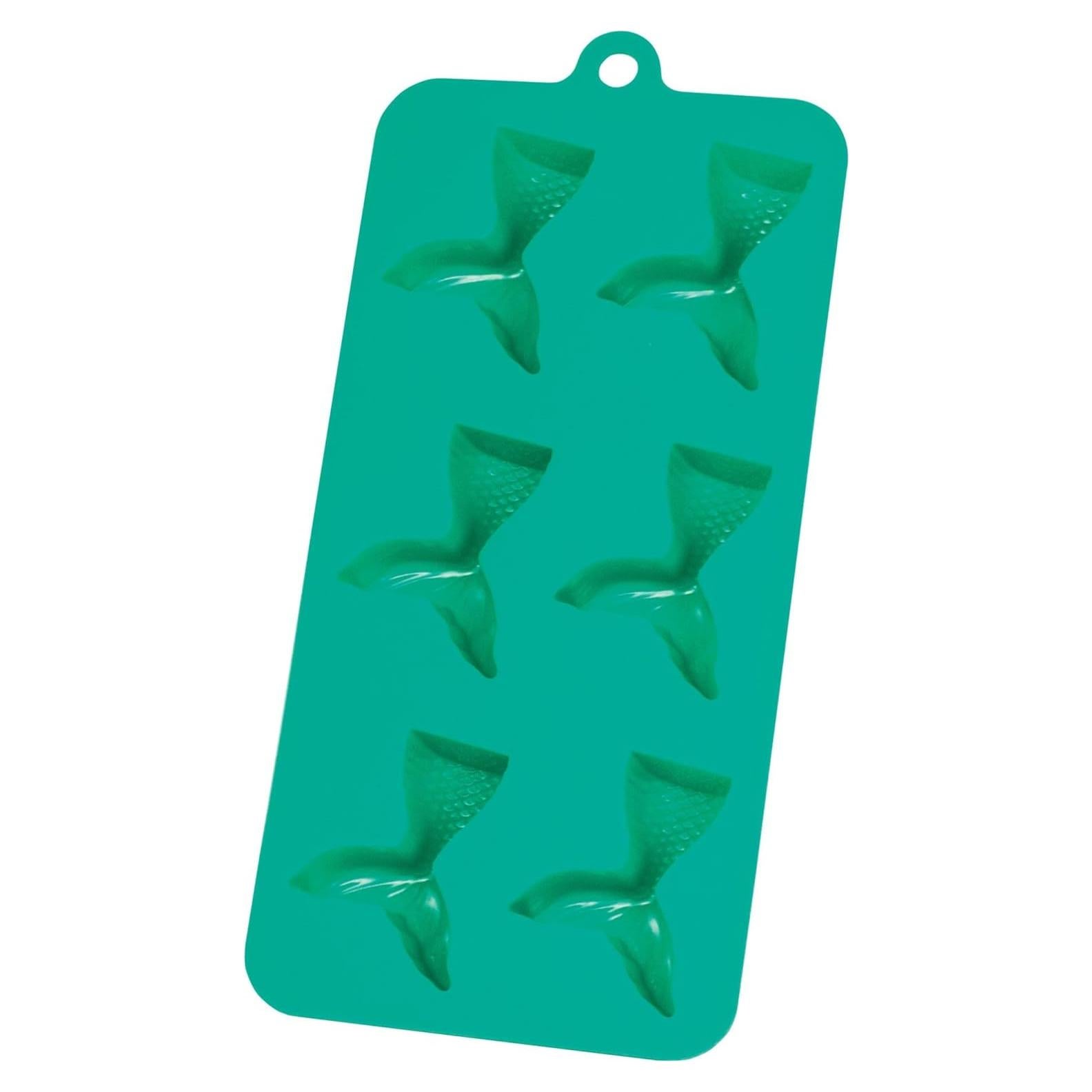 Bandeja de Hielo Silicona HIC Kitchen 6 Colas de Sirena Verde