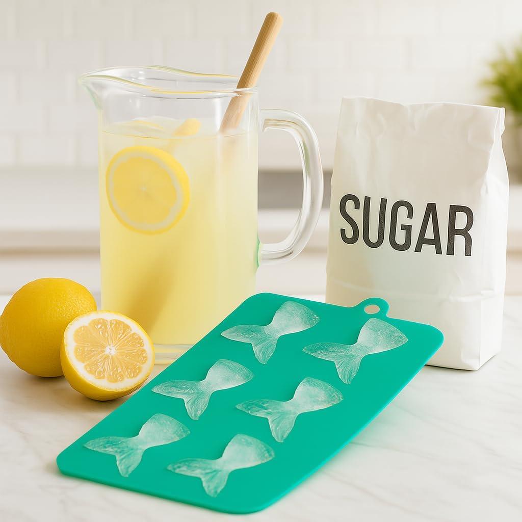 Bandeja de Hielo Silicona HIC Kitchen 6 Colas de Sirena Verde