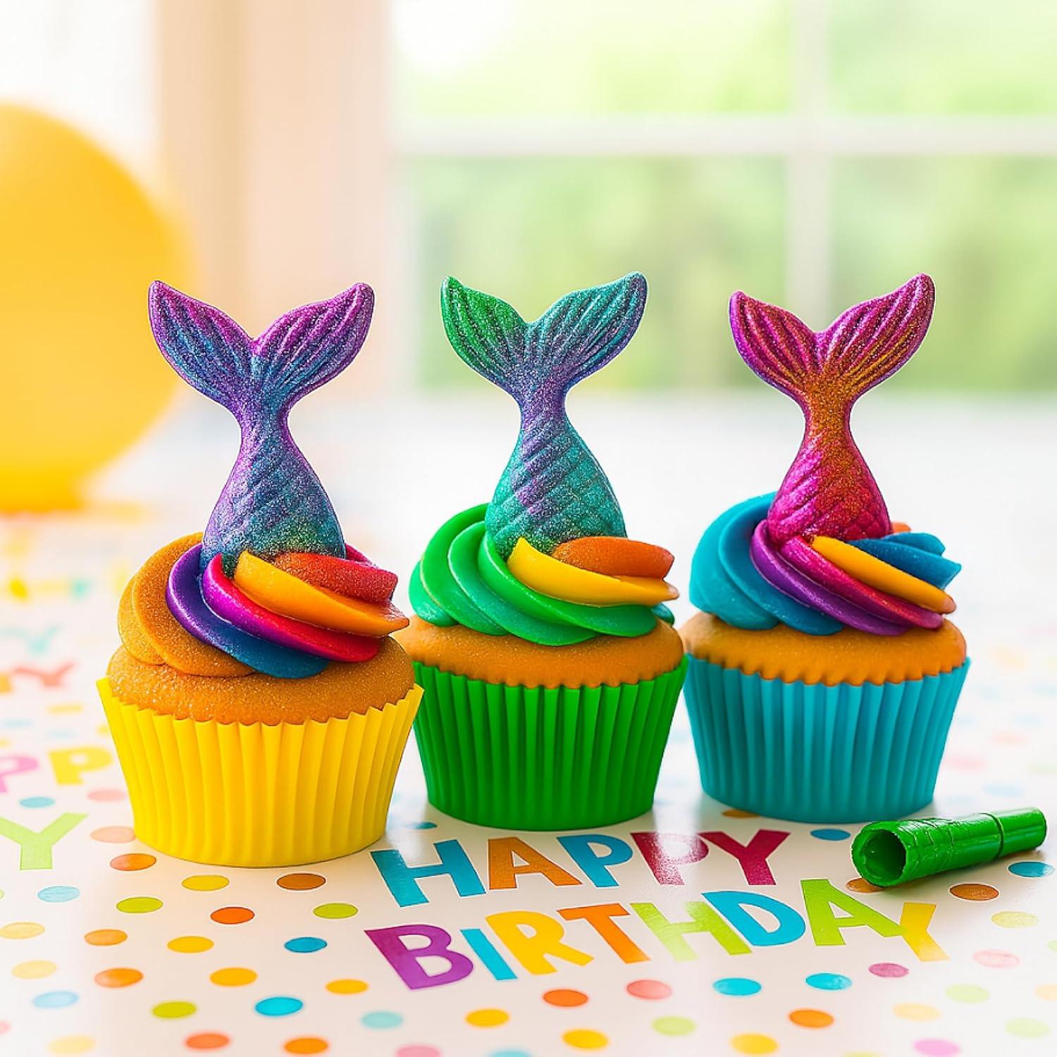 Bandeja de Hielo Silicona HIC Kitchen 6 Colas de Sirena Verde