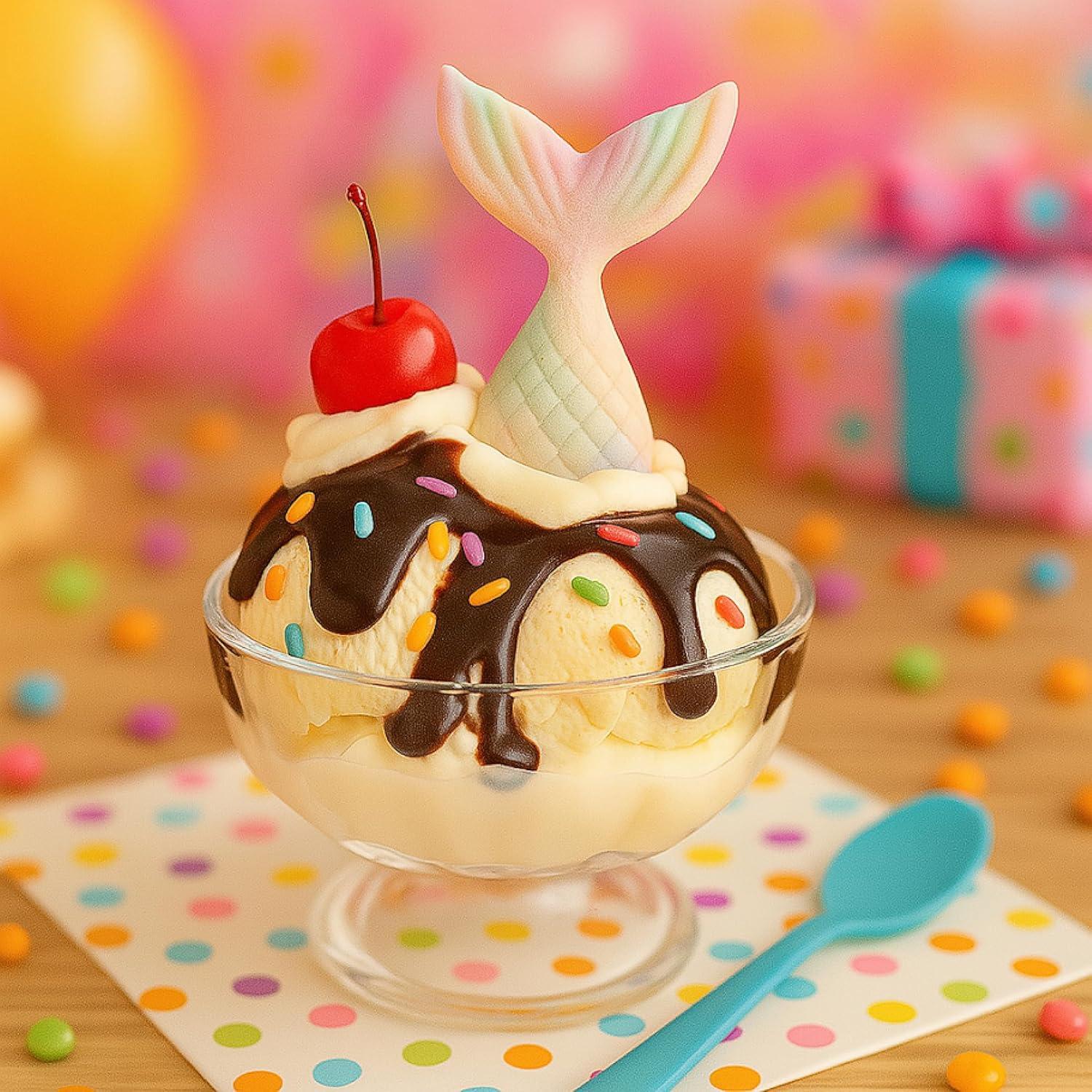 Bandeja de Hielo Silicona HIC Kitchen 6 Colas de Sirena Verde