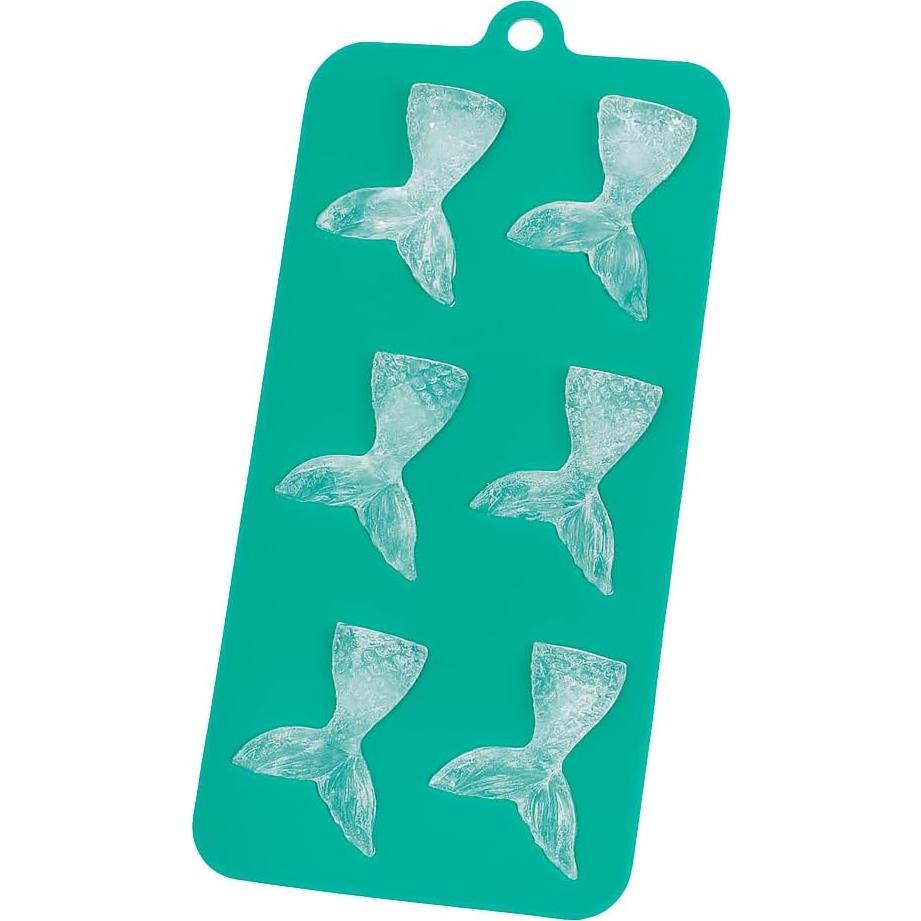 Bandeja de Hielo Silicona HIC Kitchen 6 Colas de Sirena Verde