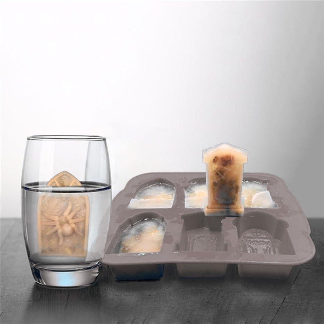 Moldes de Hielo de Silicona FreeNFond Halloween Tumba 6 Piezas