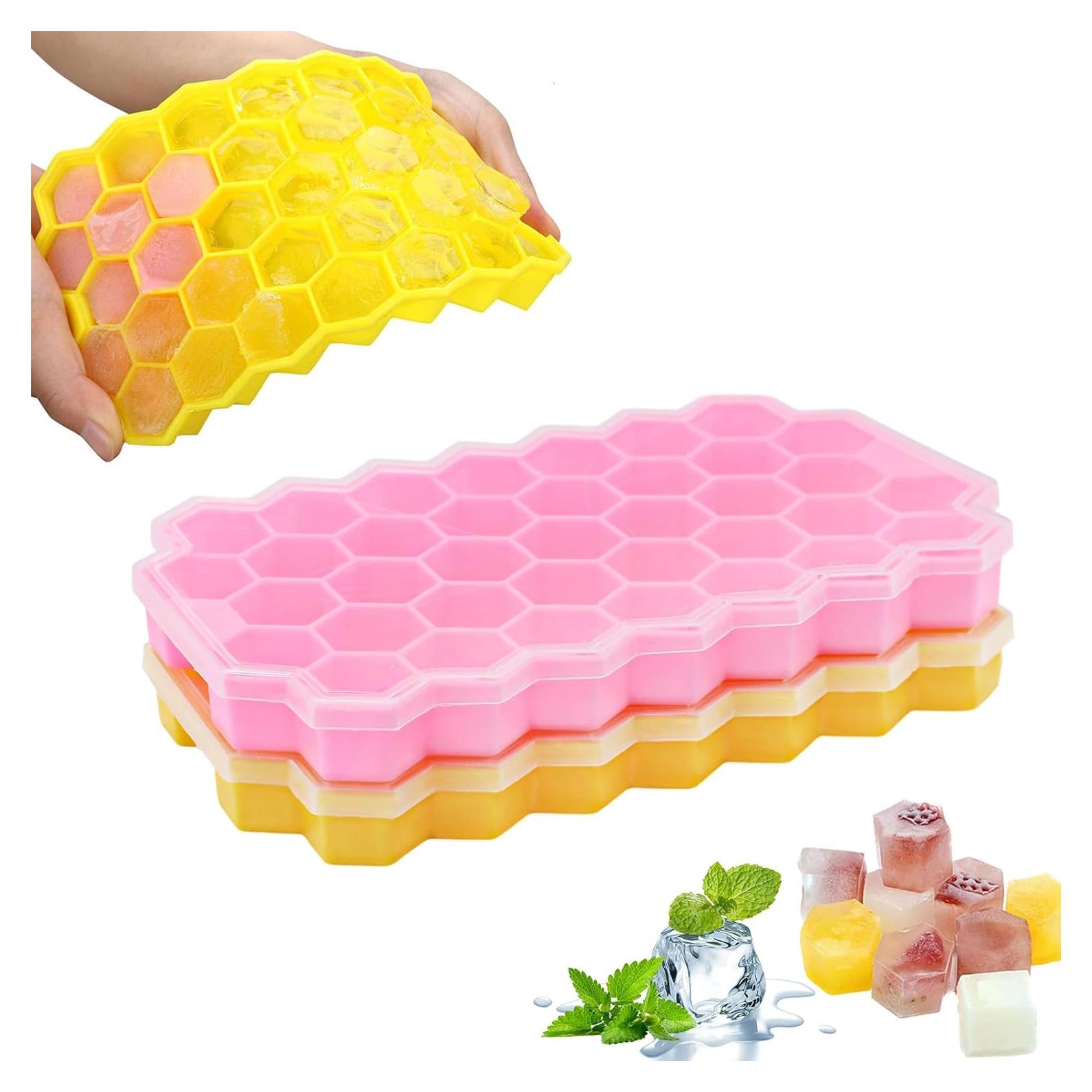 Bandejas de Hielo Mtruil en Silicona Panal 2 Pcs 74 Cavidades