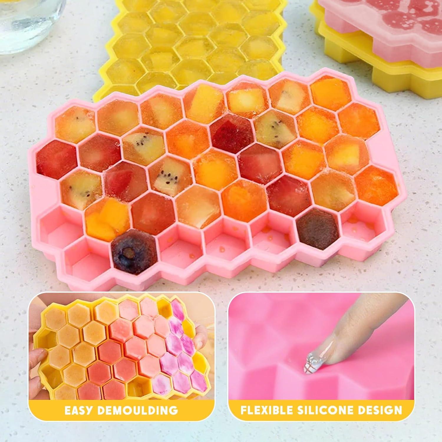 Bandejas de Hielo Mtruil en Silicona Panal 2 Pcs 74 Cavidades