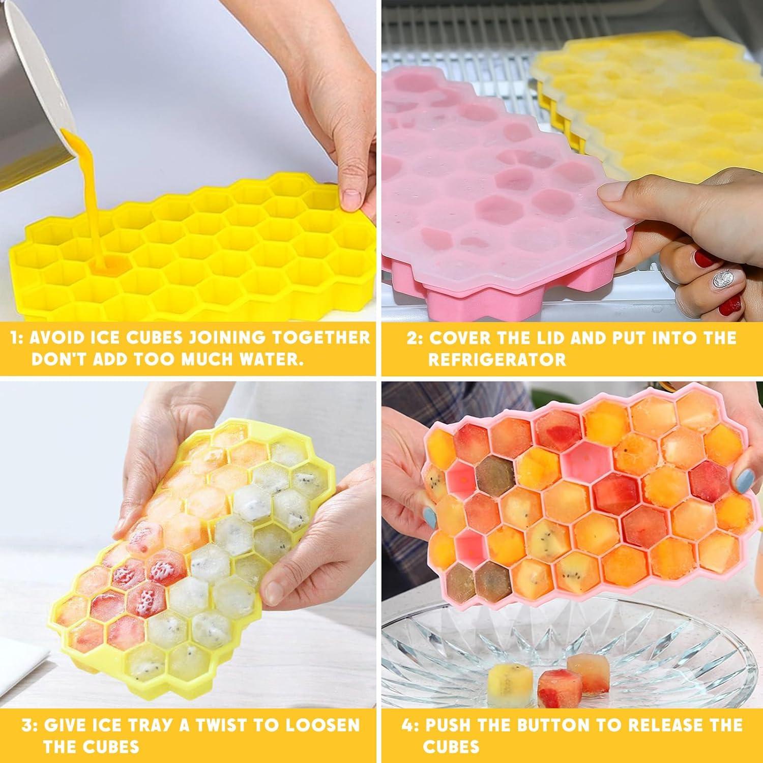 Bandejas de Hielo Mtruil en Silicona Panal 2 Pcs 74 Cavidades