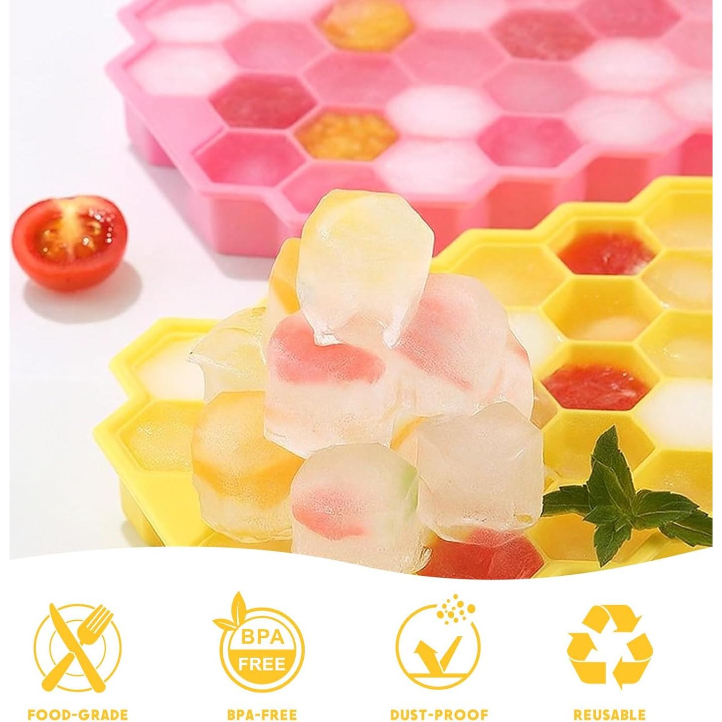 Bandejas de Hielo Mtruil en Silicona Panal 2 Pcs 74 Cavidades