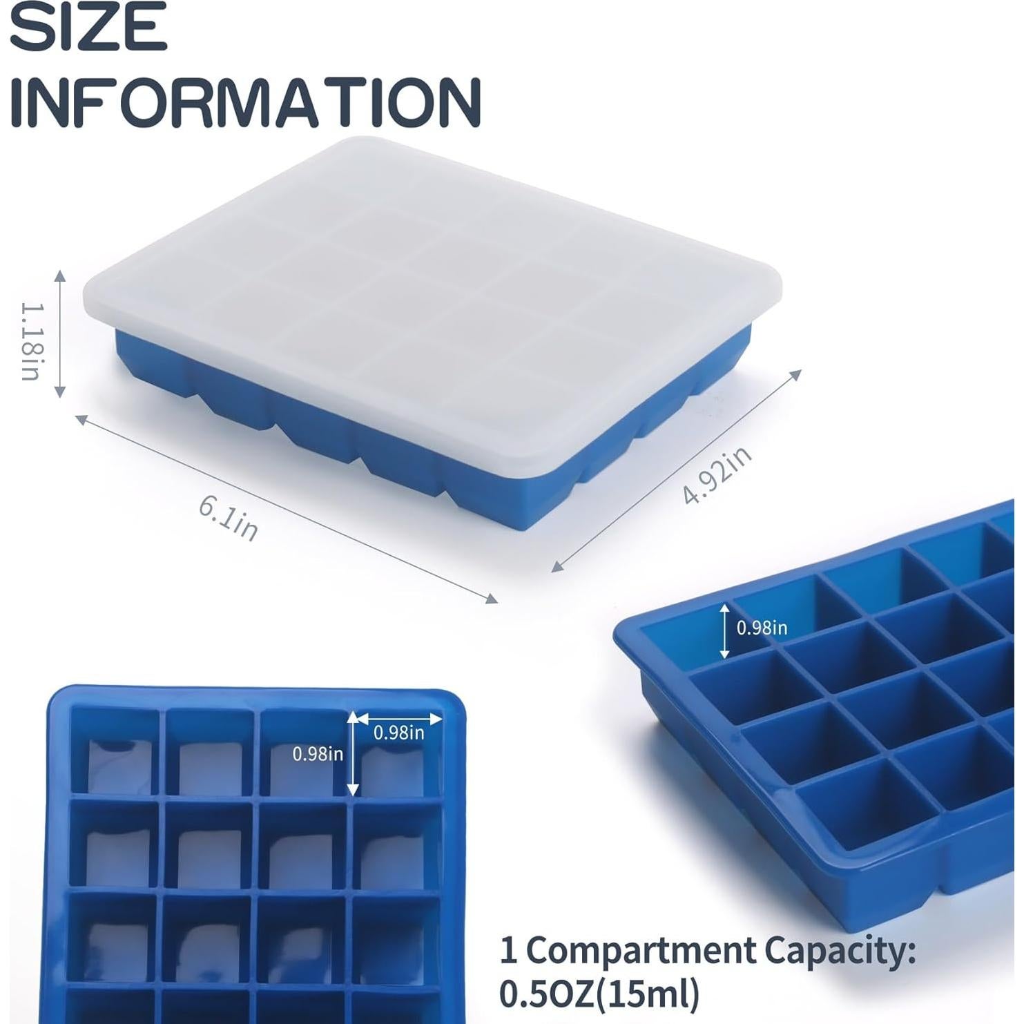 Bandeja de Hielo de Silicona BECOKIT 20 Secciones Azul 2 Paquete