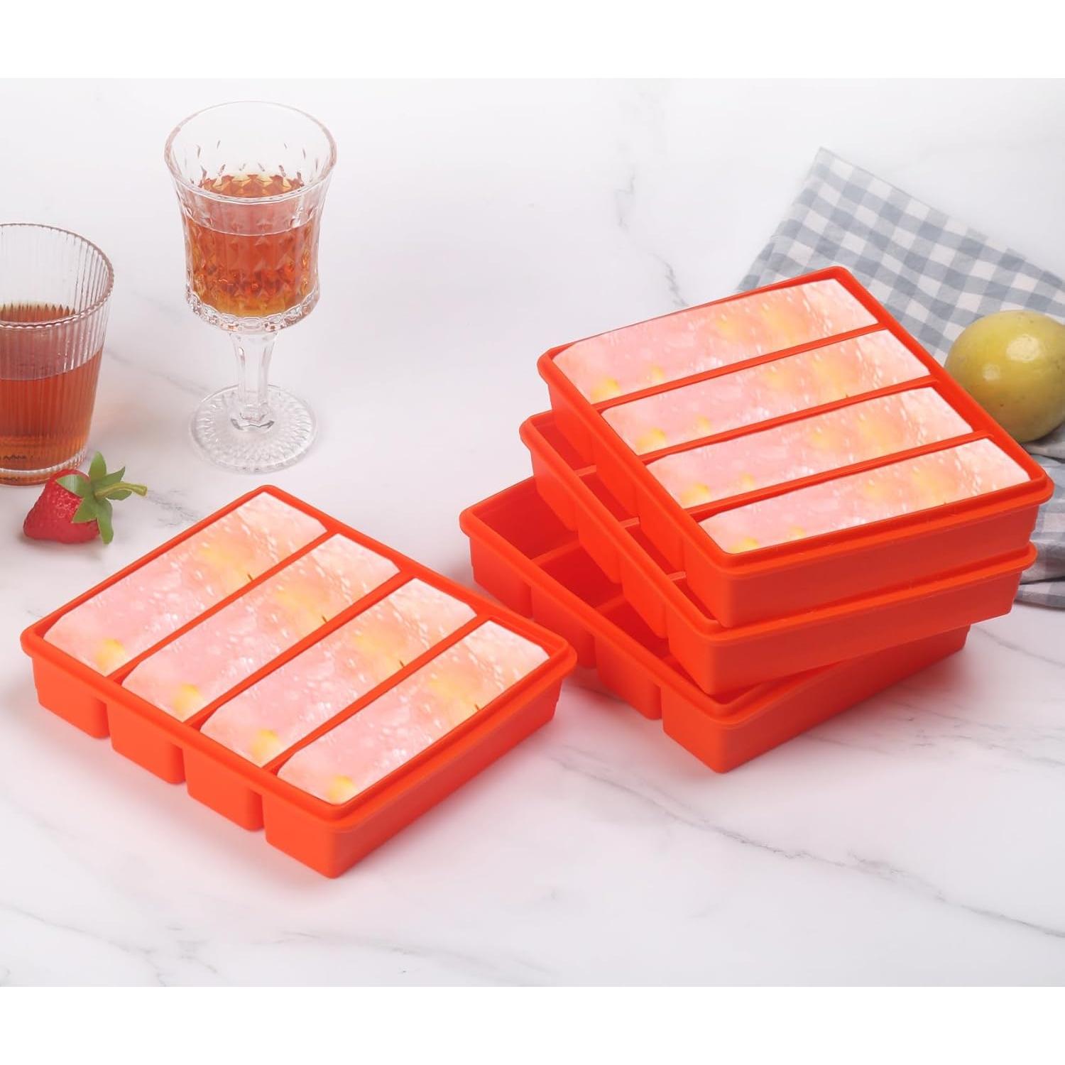 Moldes de Hielo de Silicona Jootic 2 Paquetes Naranja 160ml