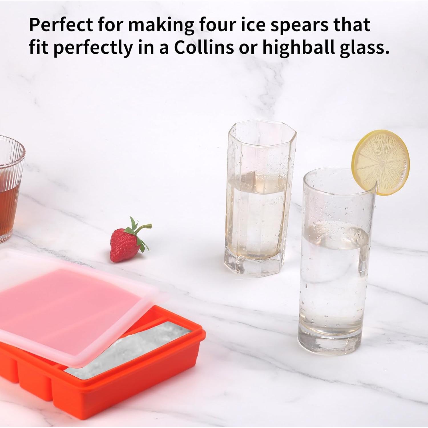 Moldes de Hielo de Silicona Jootic 2 Paquetes Naranja 160ml