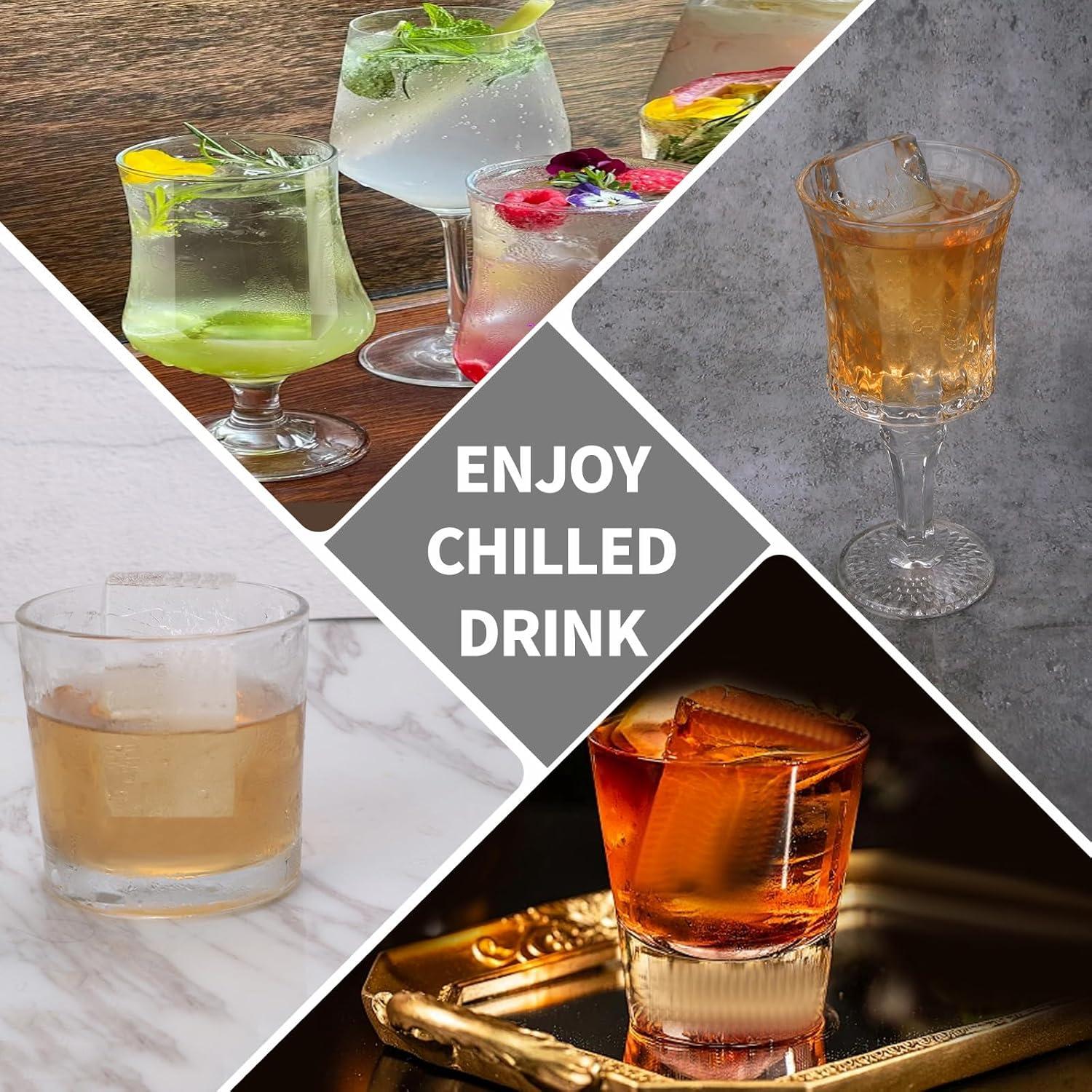 Bandejas de Hielo Grande BECOKIT Silicona 2Pack 16.5x10.7cm