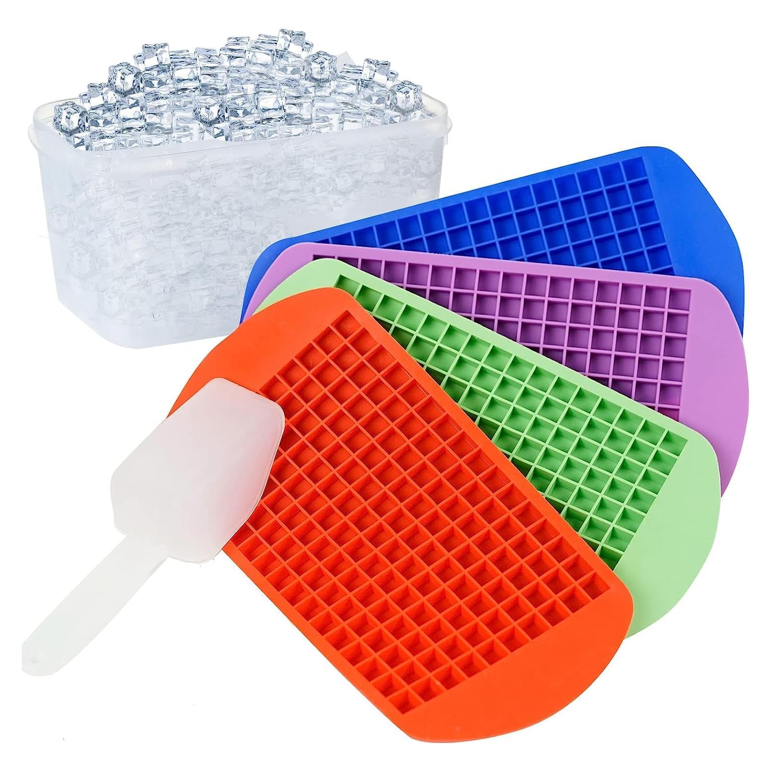 Bandejas de Hielo Mini LUSHYUM 4 Piezas Silicona 640 Cubos