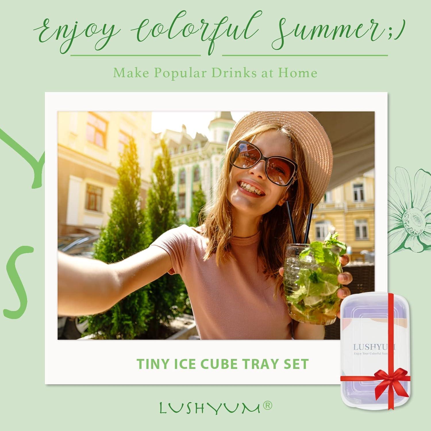 Bandejas de Hielo Mini LUSHYUM 4 Piezas Silicona 640 Cubos