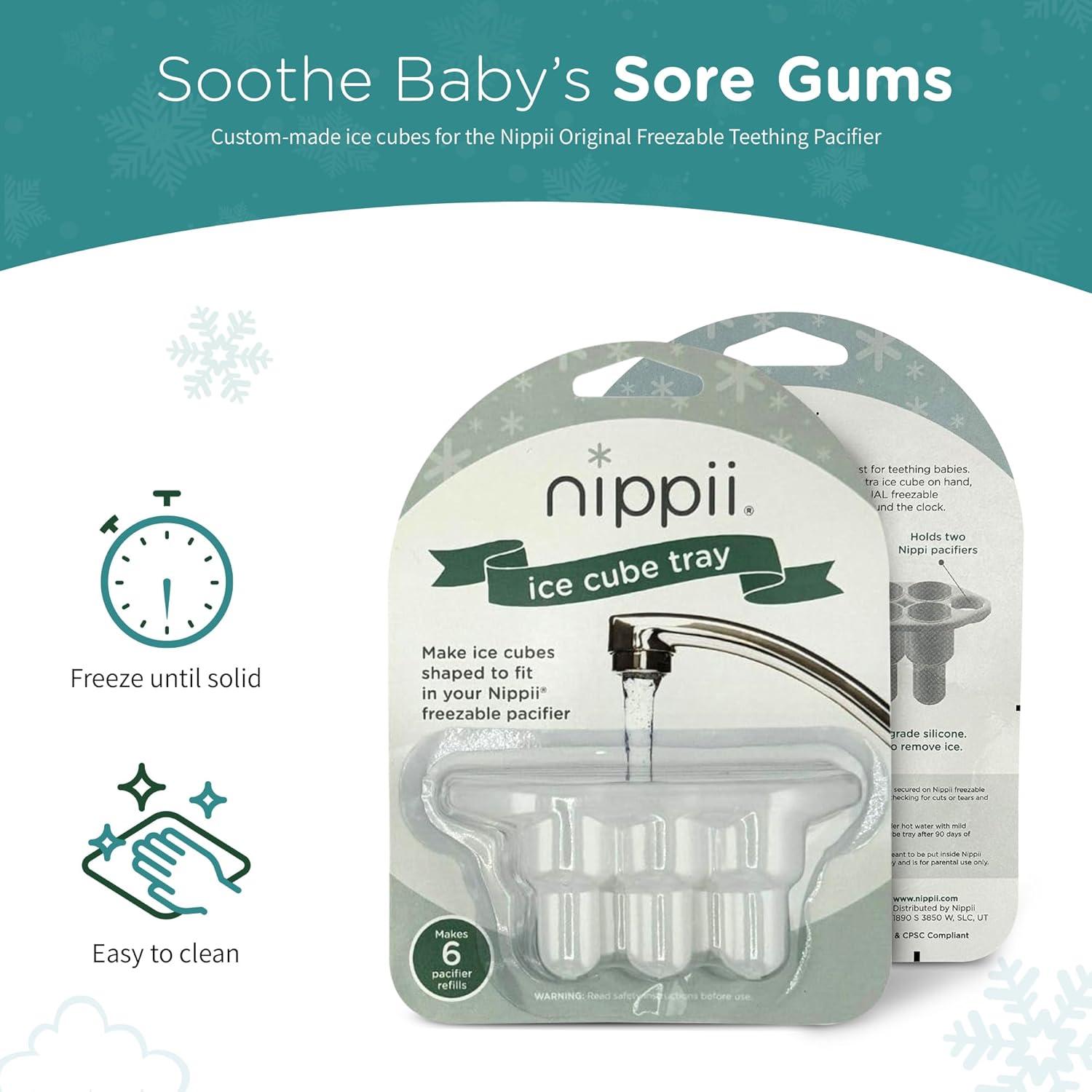 Bandeja de Hielo Silicona Nippii para Chupete Masticable 6 Cubos