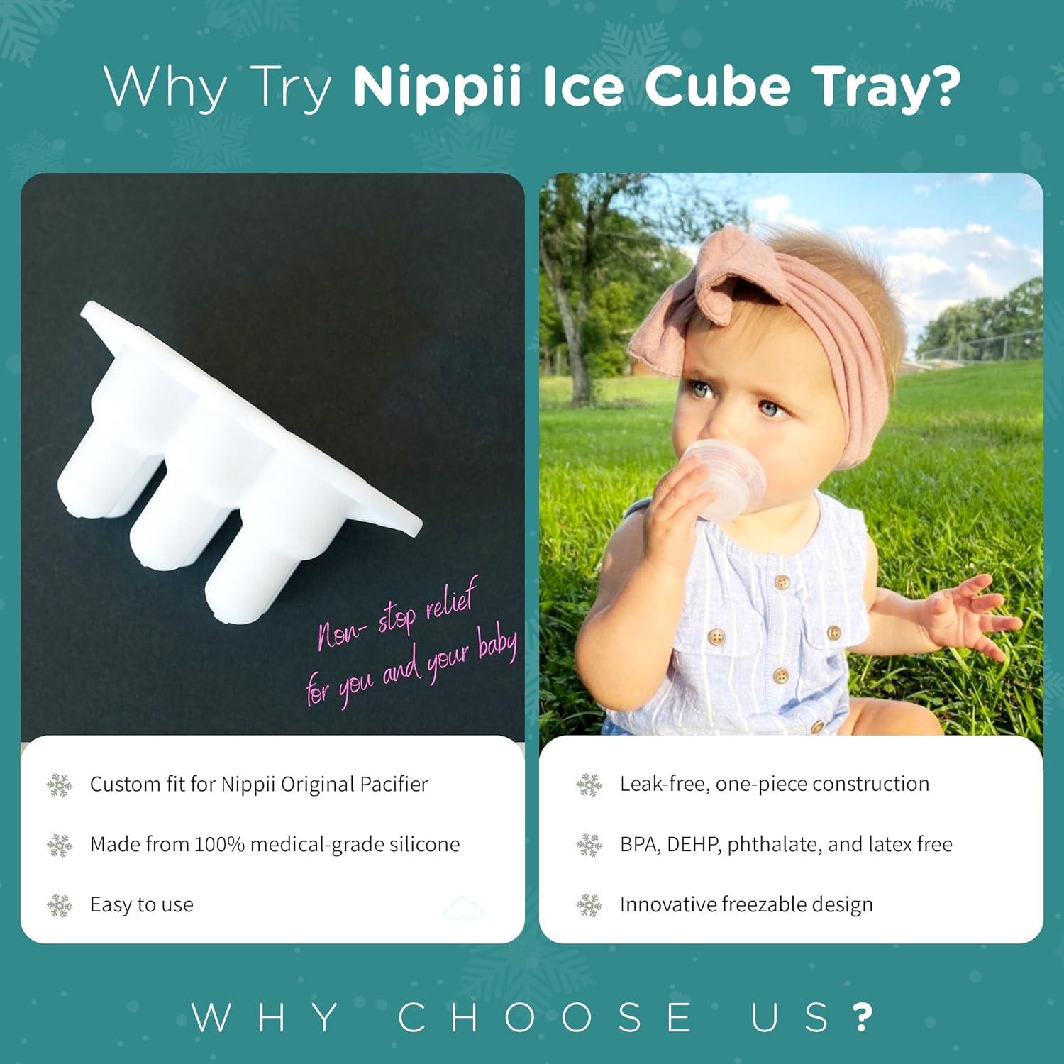 Bandeja de Hielo Silicona Nippii para Chupete Masticable 6 Cubos