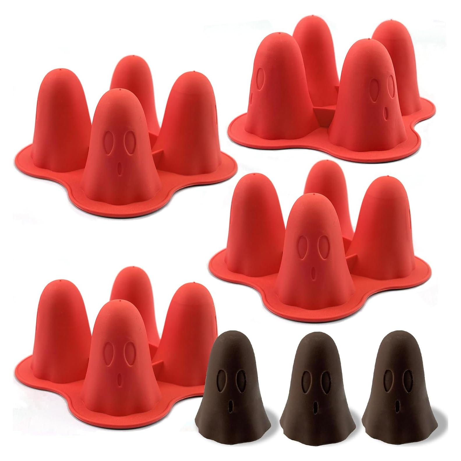 Molde de Hielo Fantasma LEBERY 4 Pcs Silicona Halloween