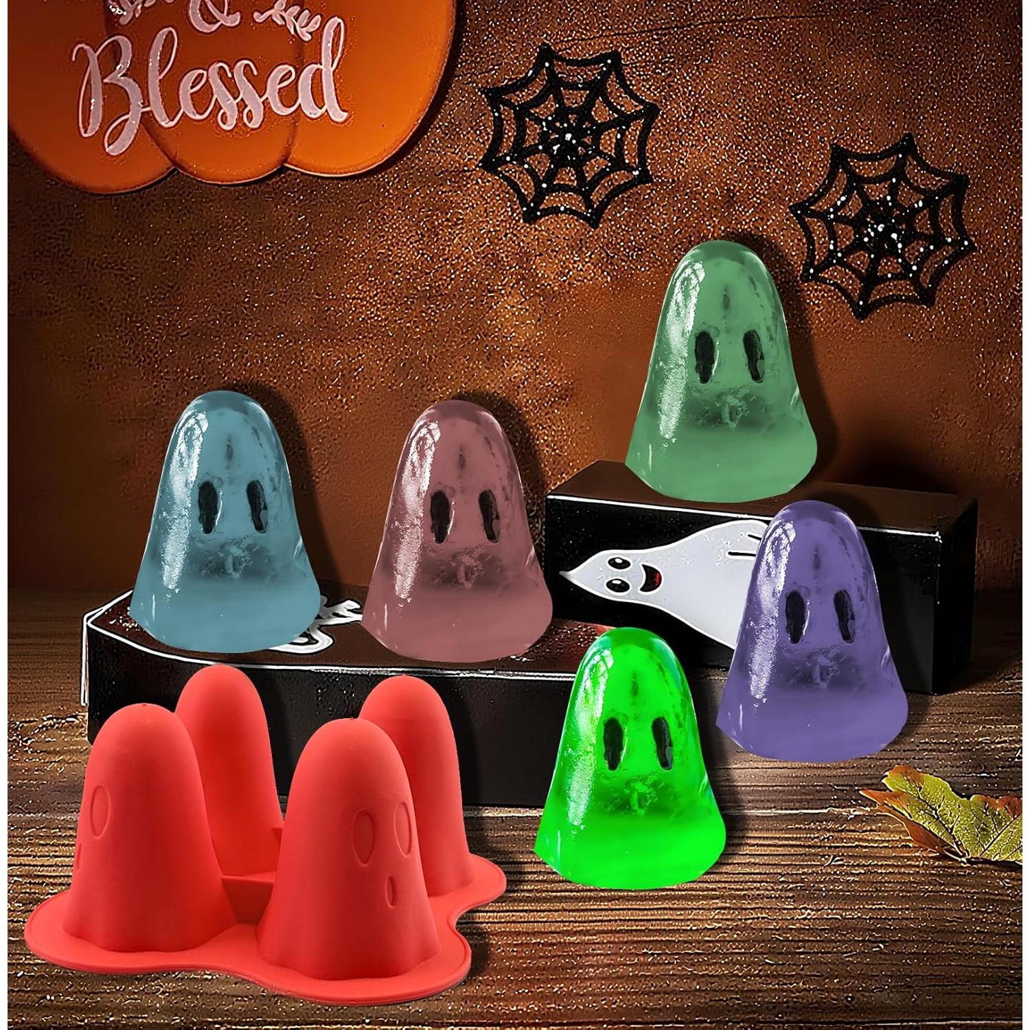 Molde de Hielo Fantasma LEBERY 4 Pcs Silicona Halloween