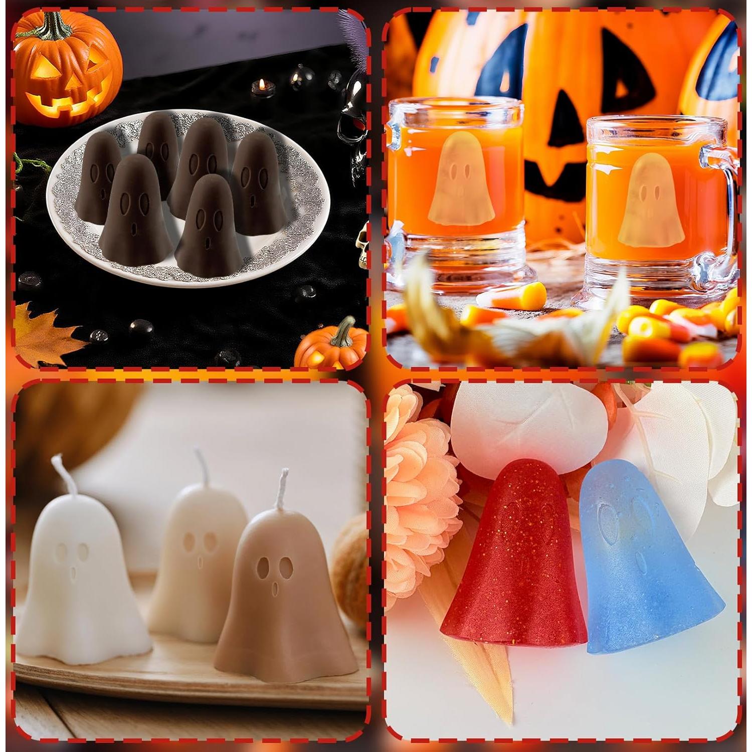 Molde de Hielo Fantasma LEBERY 4 Pcs Silicona Halloween