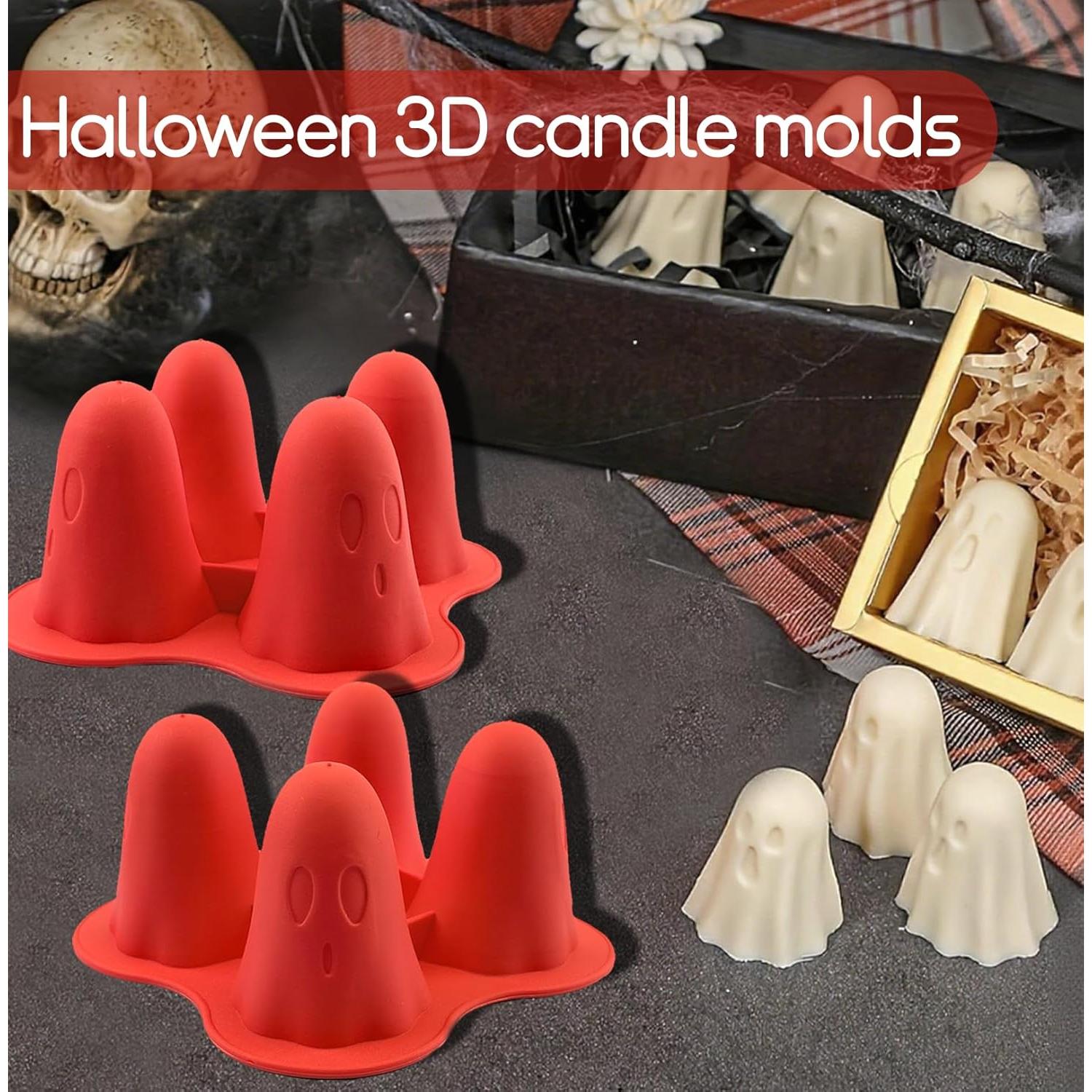 Molde de Hielo Fantasma LEBERY 4 Pcs Silicona Halloween