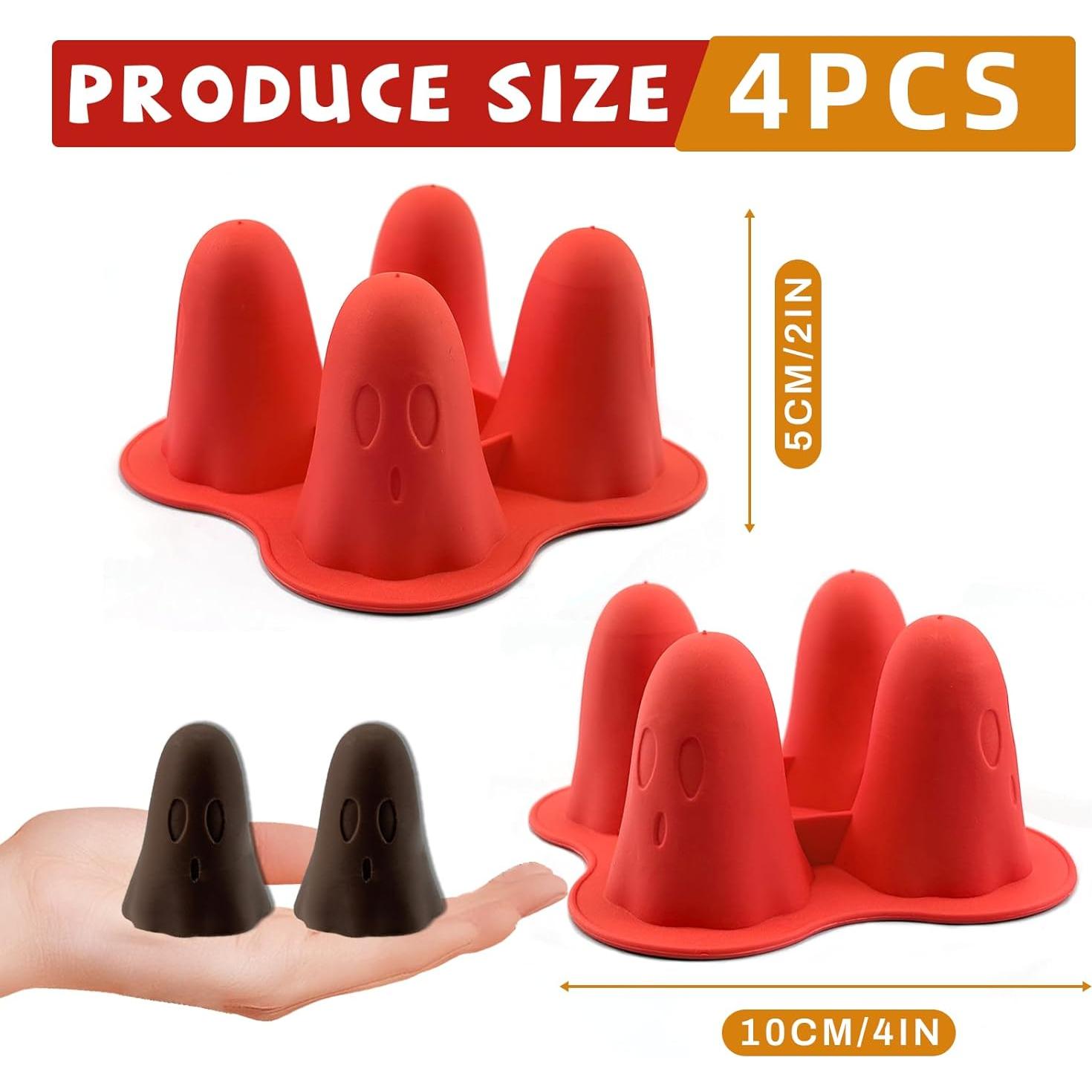 Molde de Hielo Fantasma LEBERY 4 Pcs Silicona Halloween